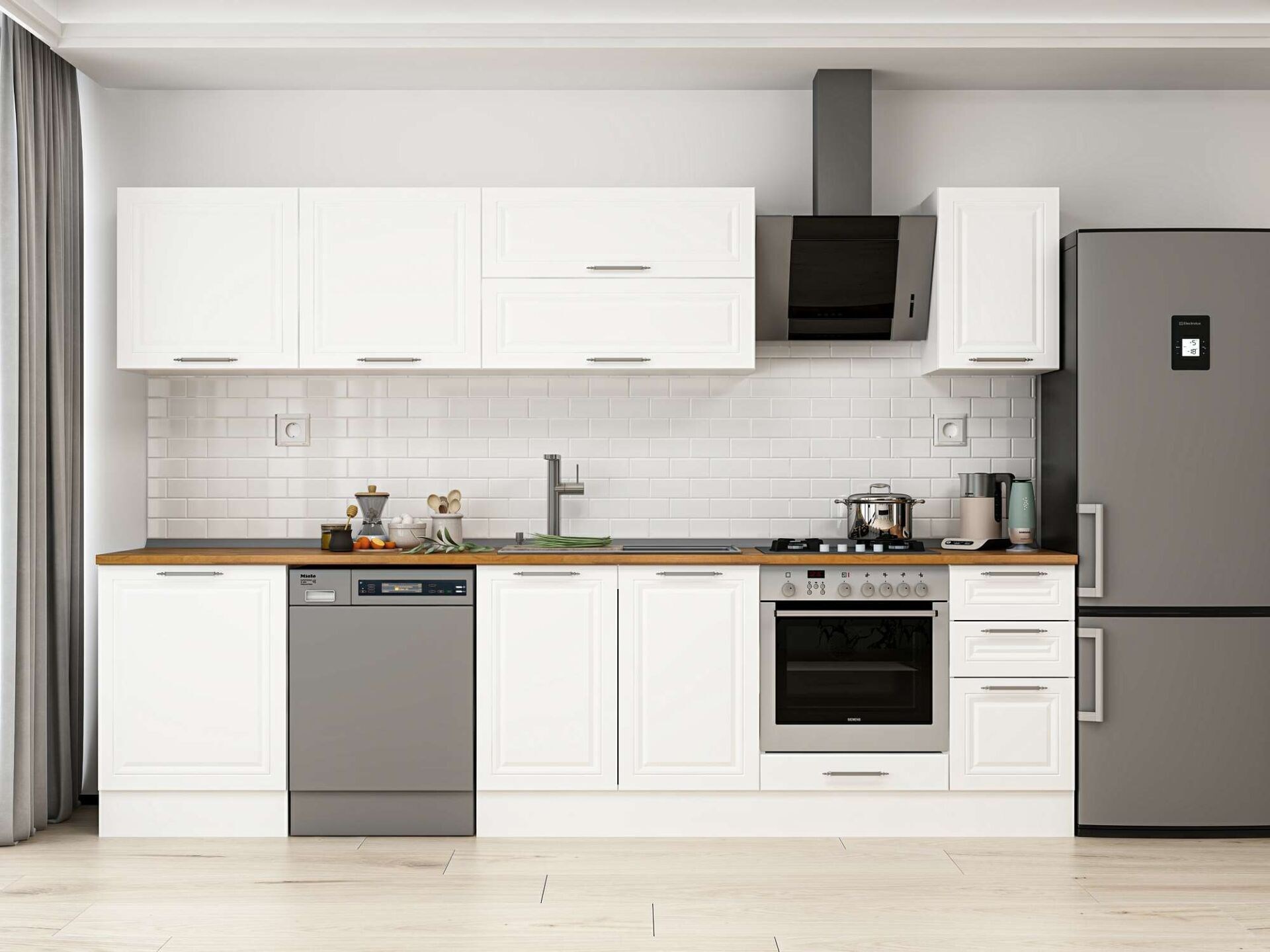 Alvinka 300X210 Cm Klasik Mebran Mutfak Dolabı M-E80S60S40-2