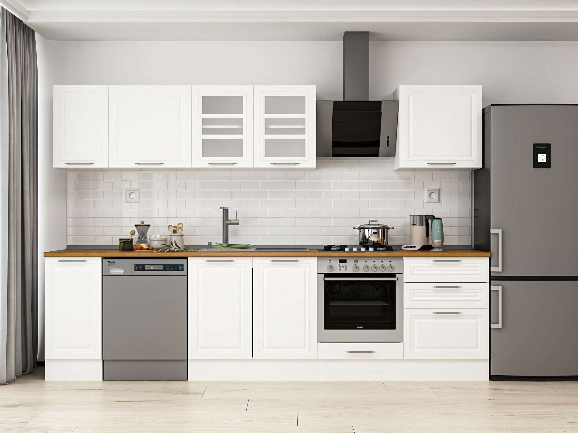 Alvinka 300X210 Cm Klasik Mebran Mutfak Dolabı M-E80S40S60-3