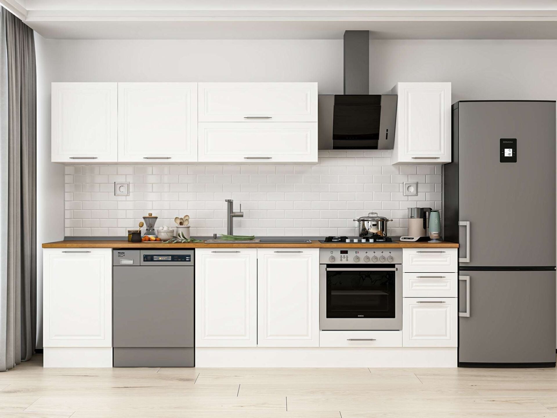 Alvinka 300X210 Cm Klasik Mebran Mutfak Dolabı M-E90S50S40-2