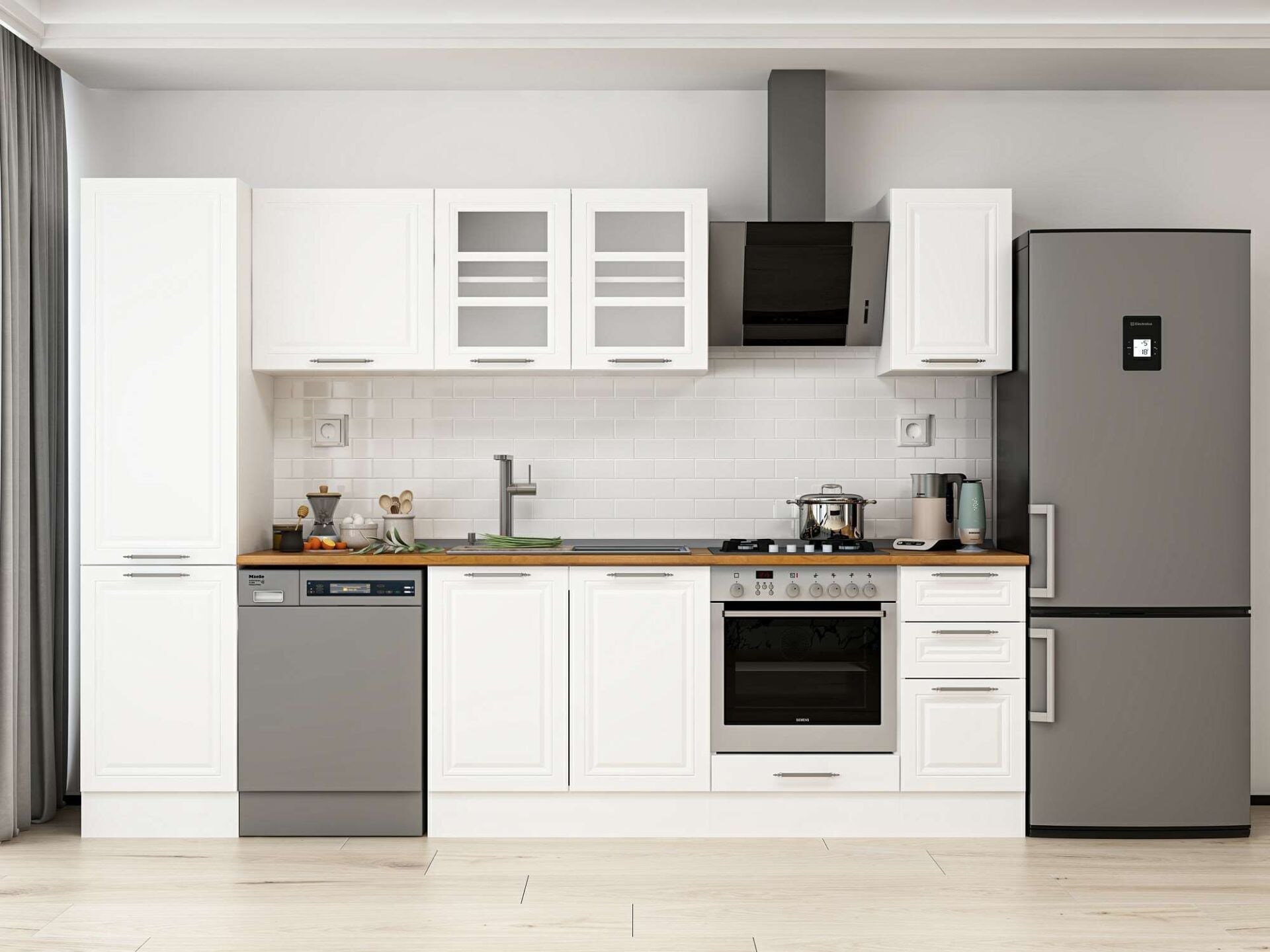 Alvinka 300X210 Cm Klasik Mebran Mutfak Dolabı Mb-E90B50S40-3