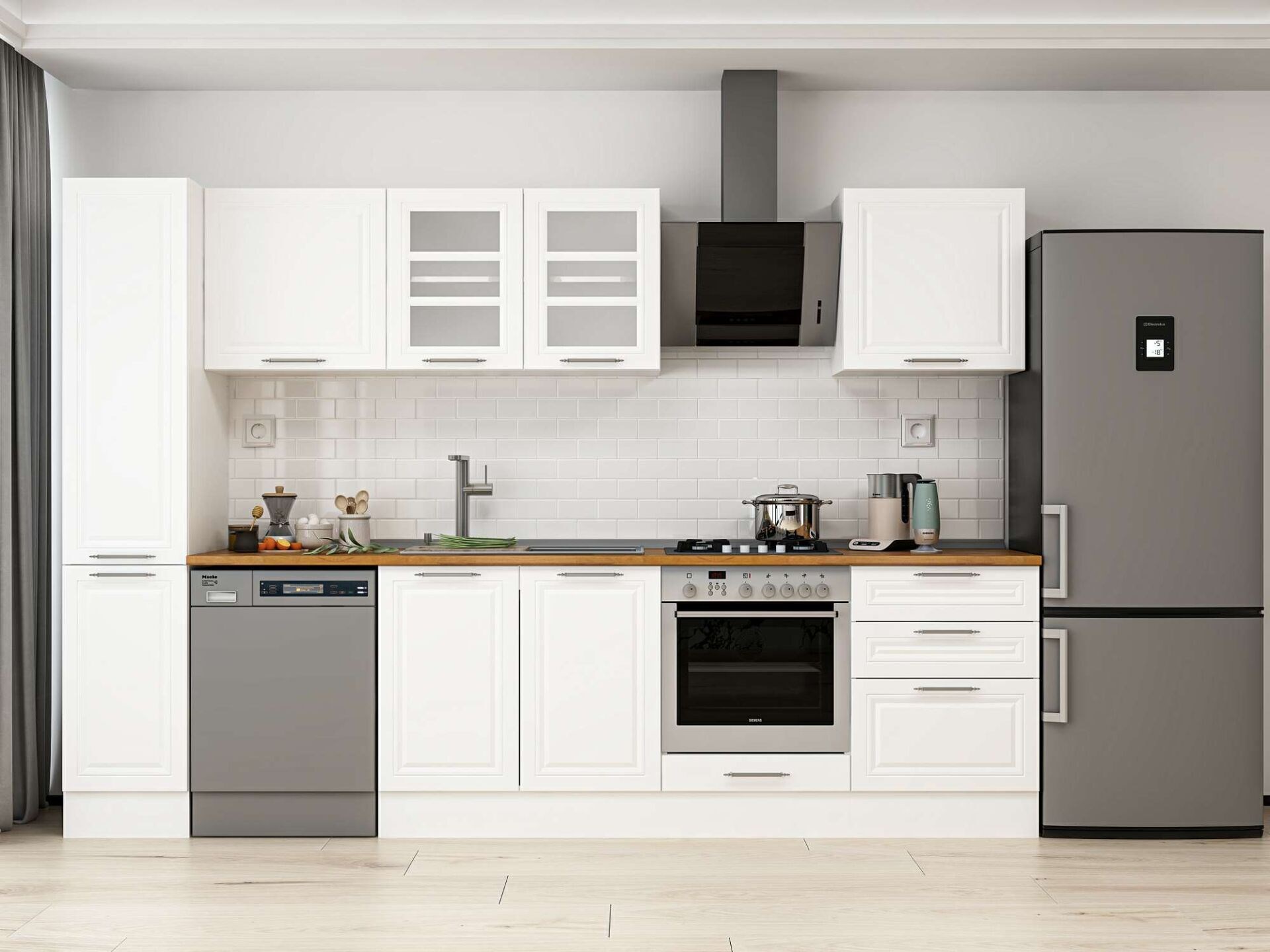 Alvinka 300X210 Cm Klasik Mebran Mutfak Dolabı Mb-E80B40S60-3