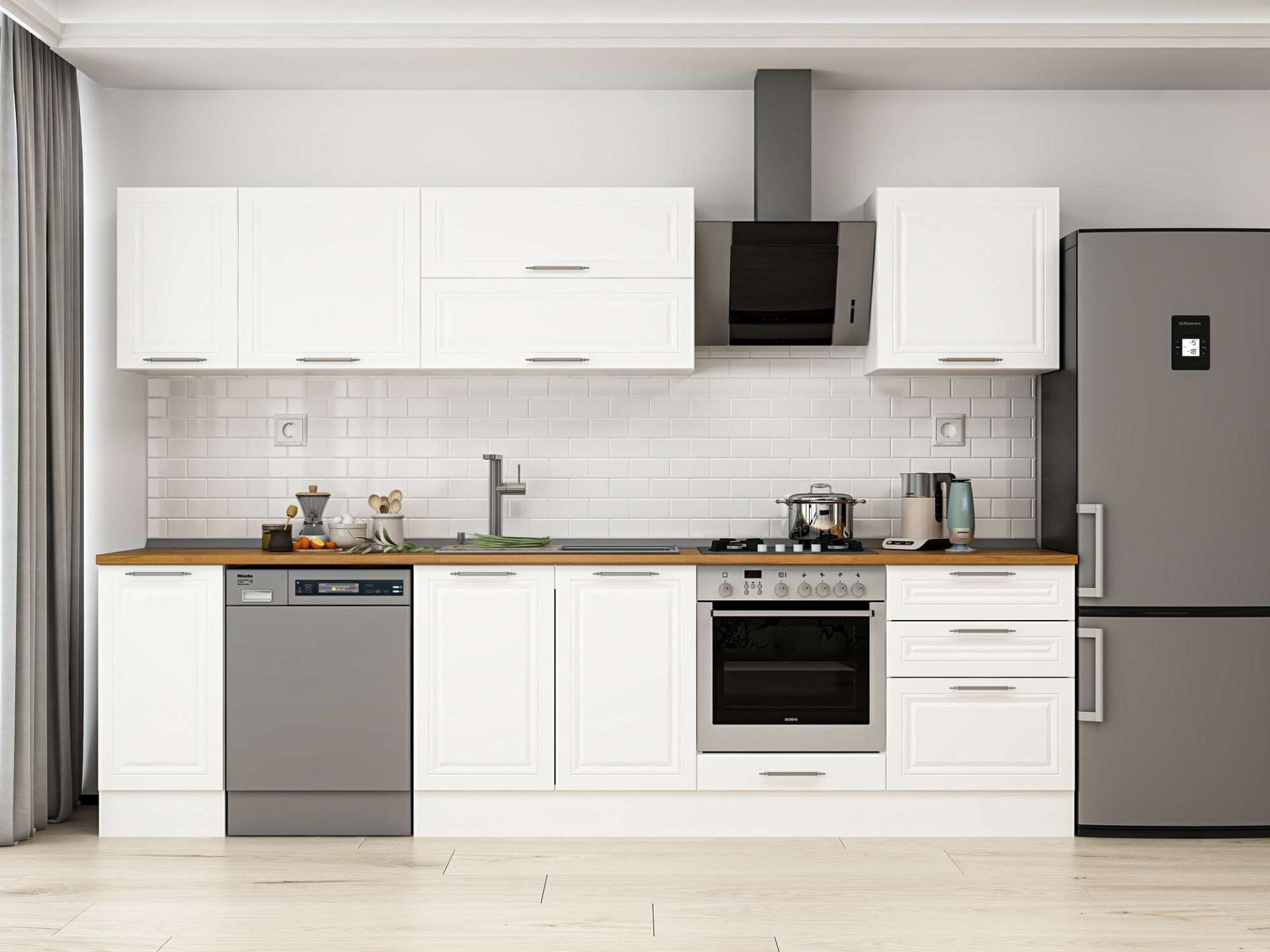 Alvinka 300X210 Cm Klasik Mebran Mutfak Dolabı M-E80S40S60-2