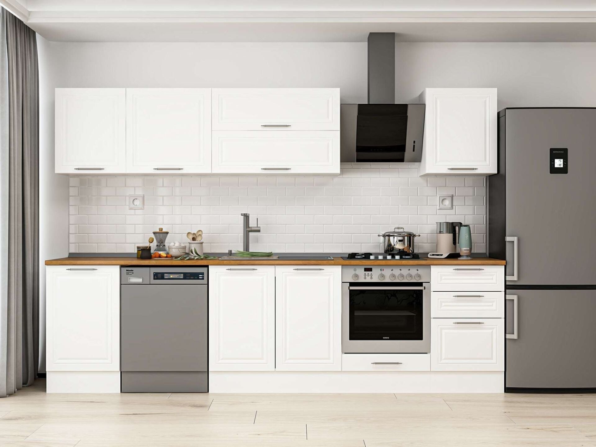 Alvinka 300X210 Cm Klasik Mebran Mutfak Dolabı M-E80S50S50-2