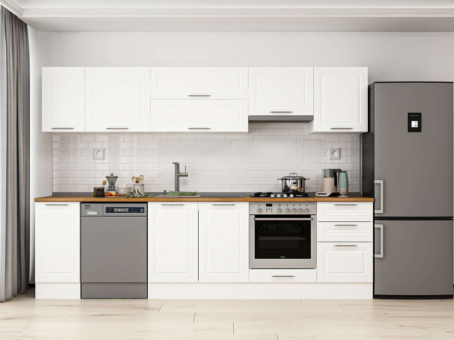 Alvinka 300X210 Cm Klasik Mebran Mutfak Dolabı M-E90S40S50-1