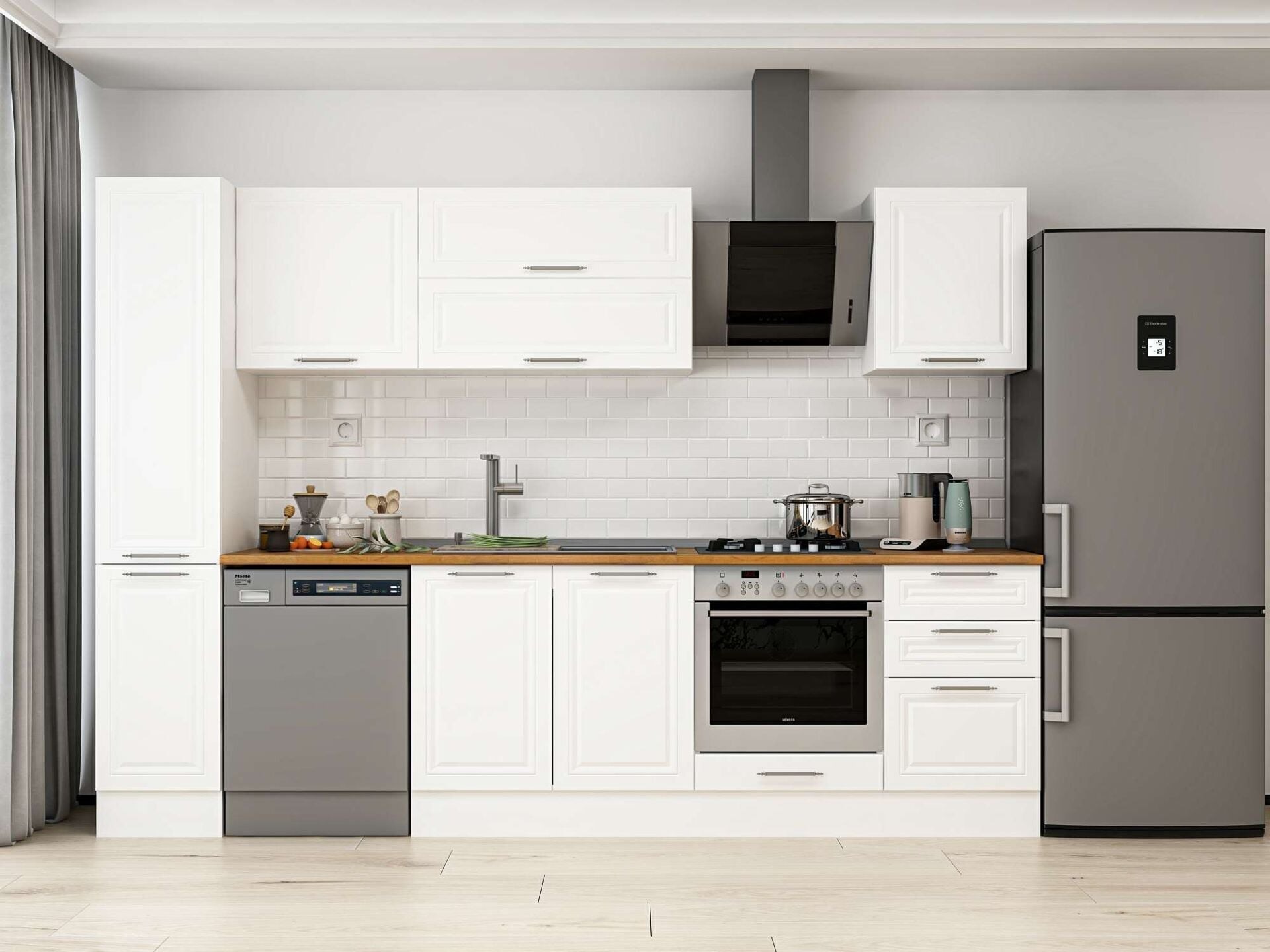 Alvinka 300X210 Cm Klasik Mebran Mutfak Dolabı Mb-E90B40S50-2