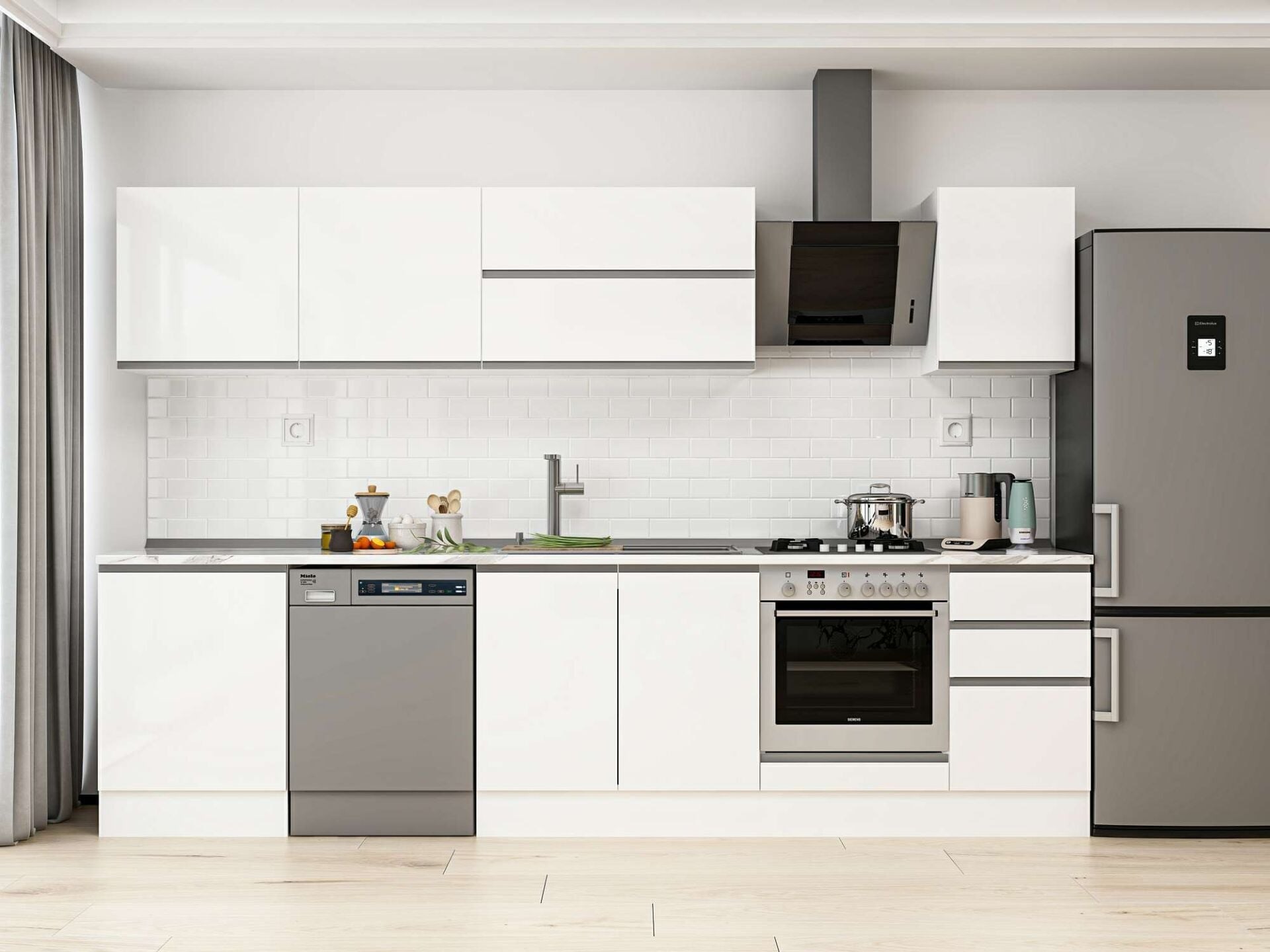 Alvinka 305X210 Cm High Gloss Mutfak Dolabı M-E80S60S45-2