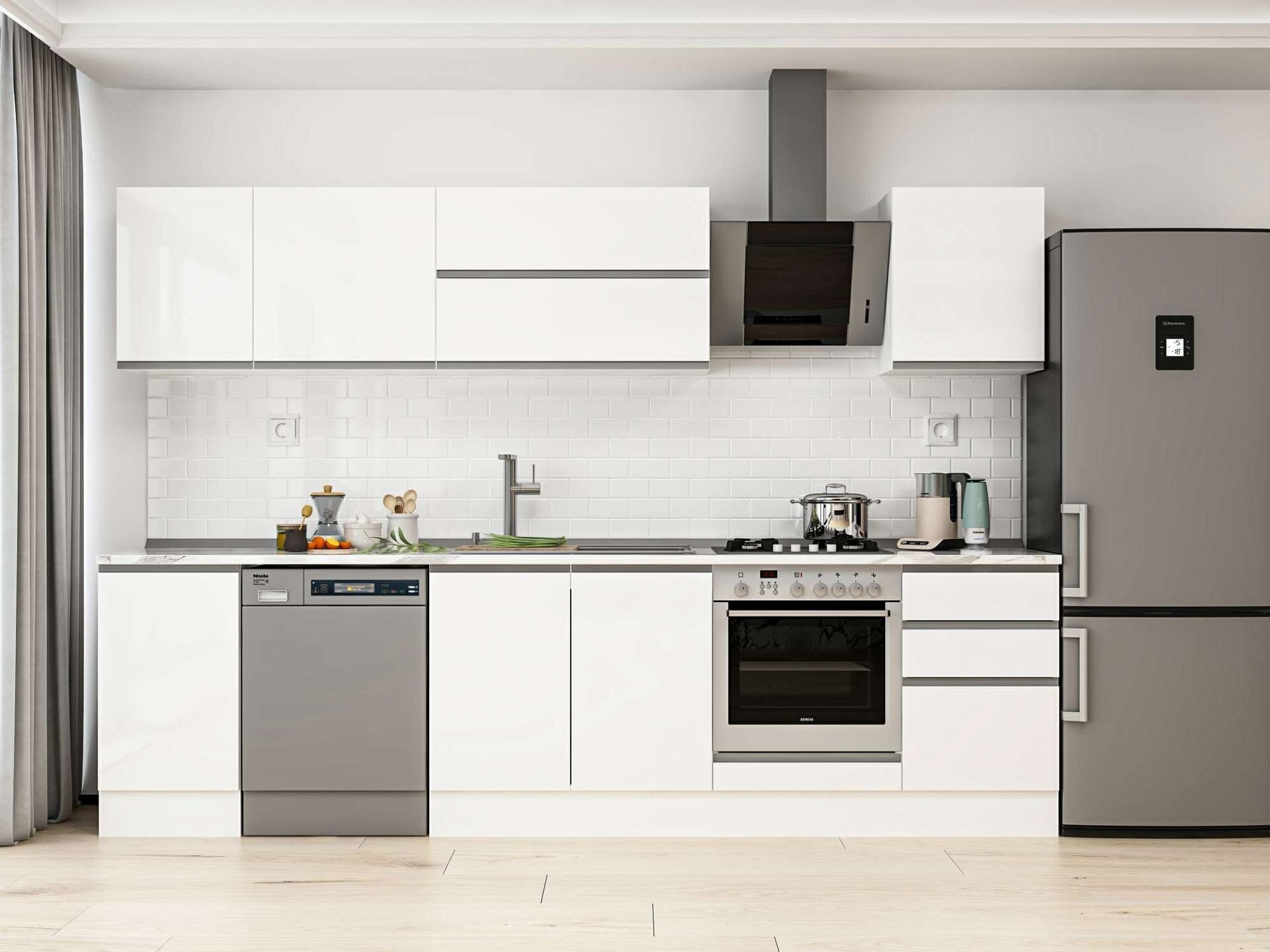 Alvinka 305X210 Cm High Gloss Mutfak Dolabı M-E90S45S50-2