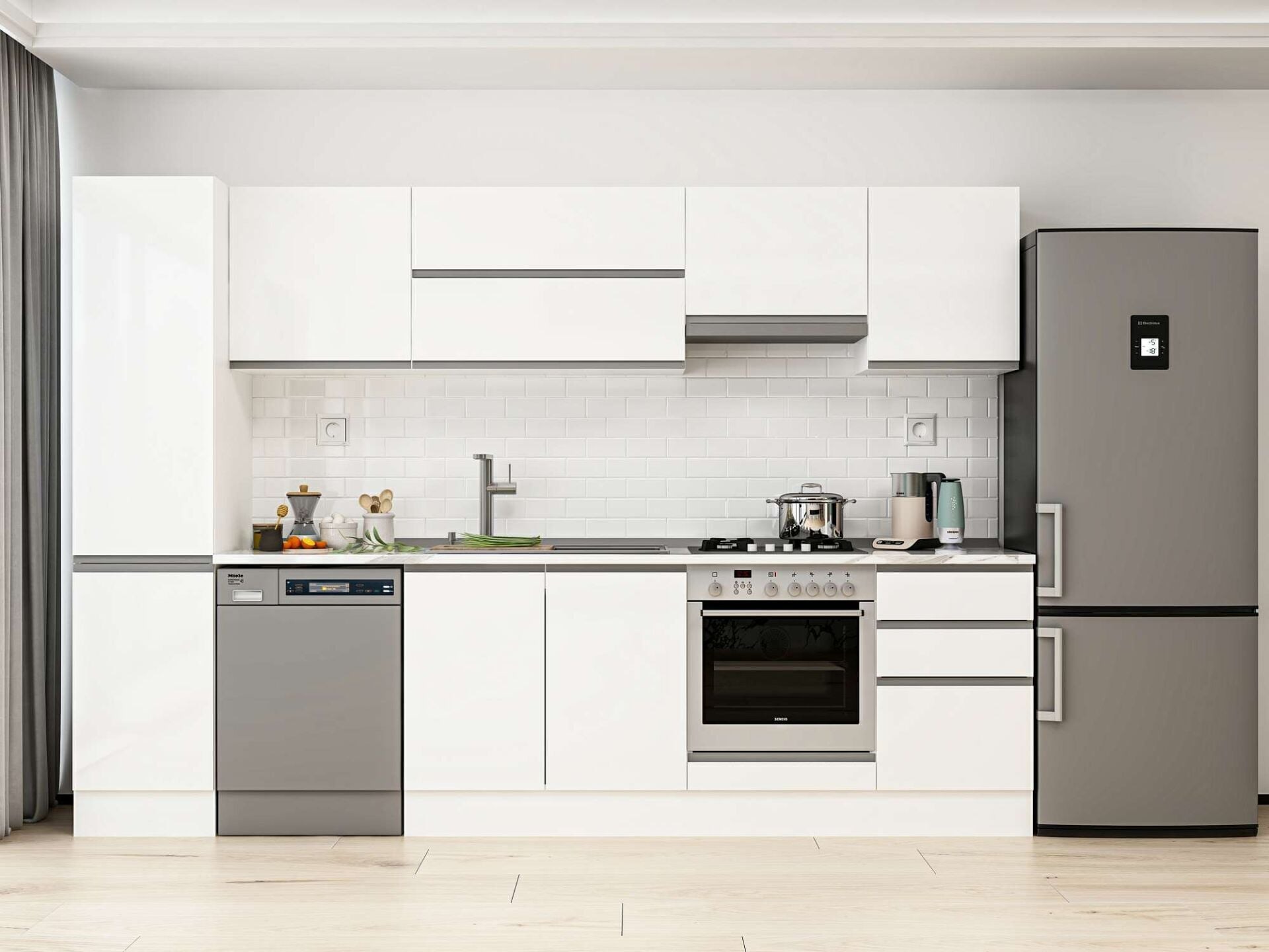 Alvinka 305X210 Cm High Gloss Mutfak Dolabı Mb-E90B45S50-1