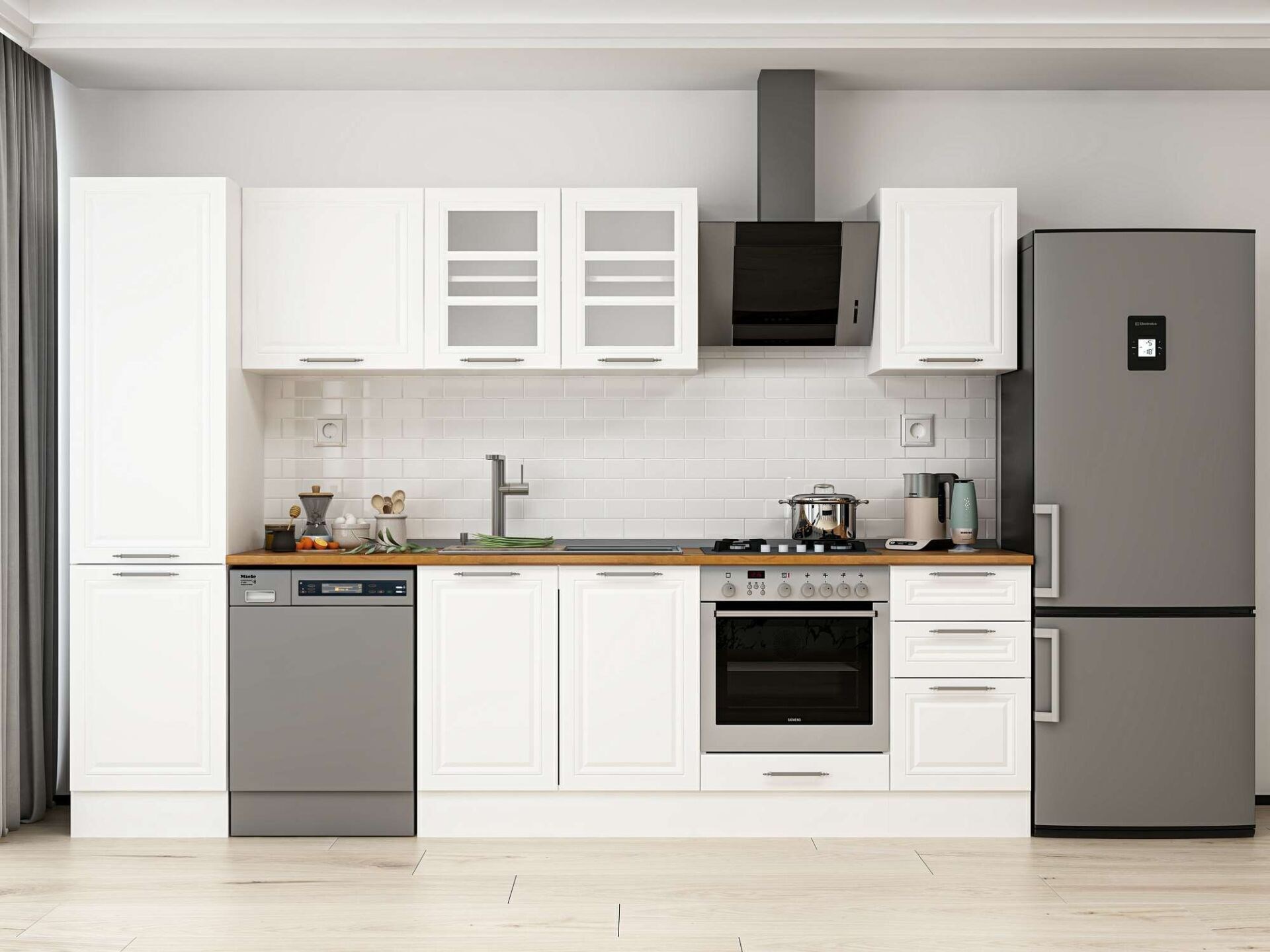 Alvinka 305X210 Cm Klasik Mebran Mutfak Dolabı Mb-E90B50S45-3