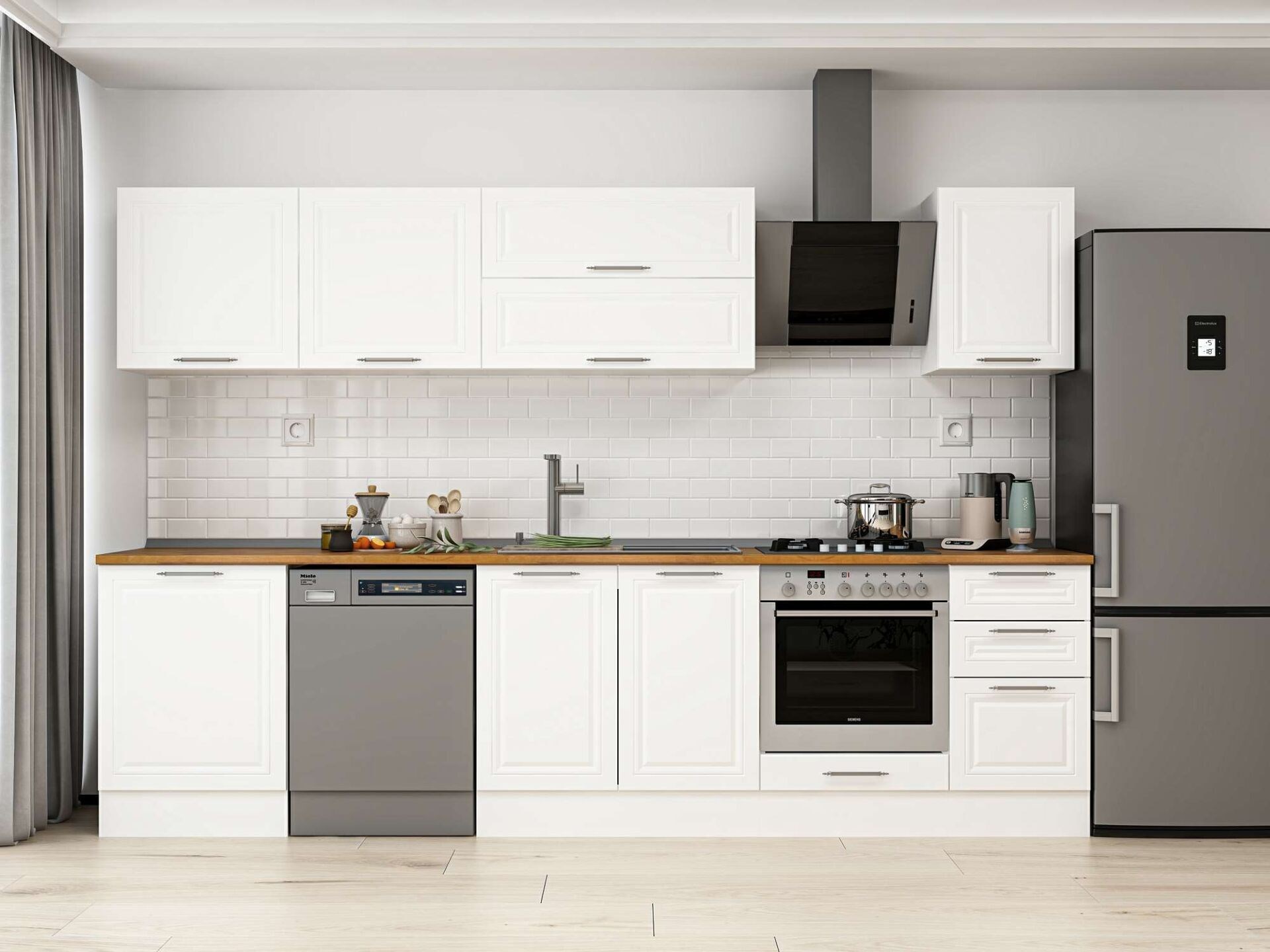 Alvinka 305X210 Cm Klasik Mebran Mutfak Dolabı M-E80S60S45-2