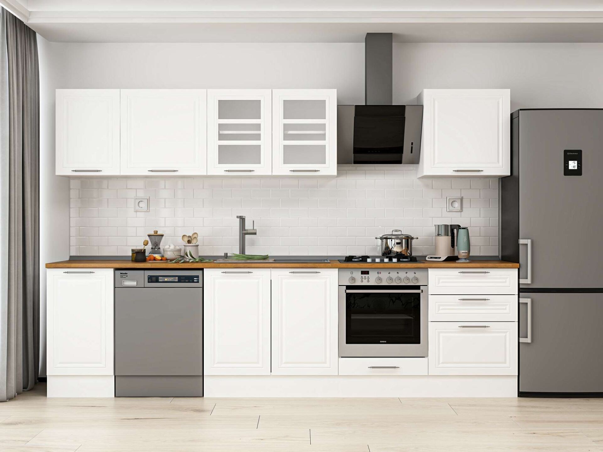 Alvinka 305X210 Cm Klasik Mebran Mutfak Dolabı M-E80S45S60-3