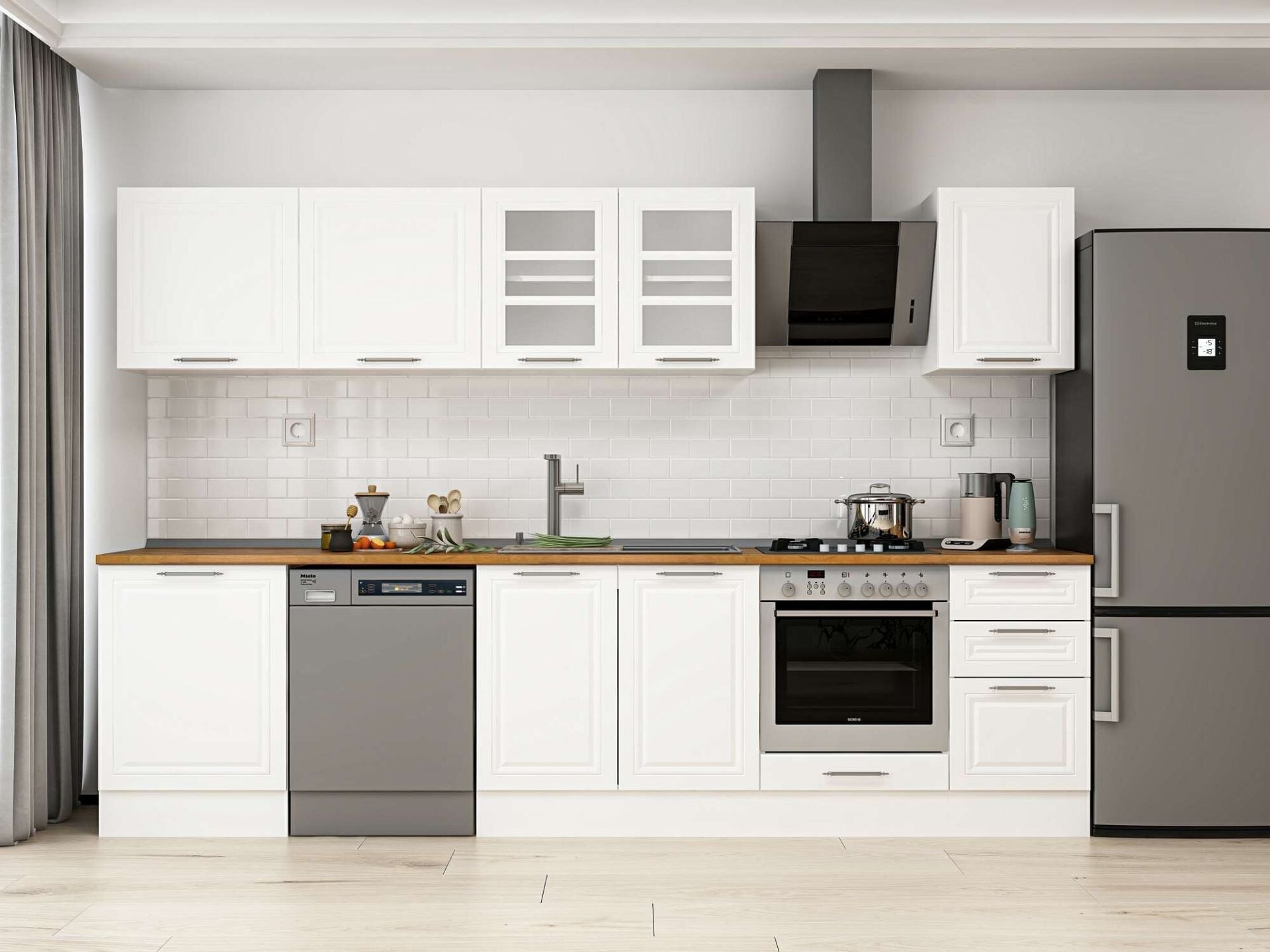 Alvinka 305X210 Cm Klasik Mebran Mutfak Dolabı M-E80S60S45-3
