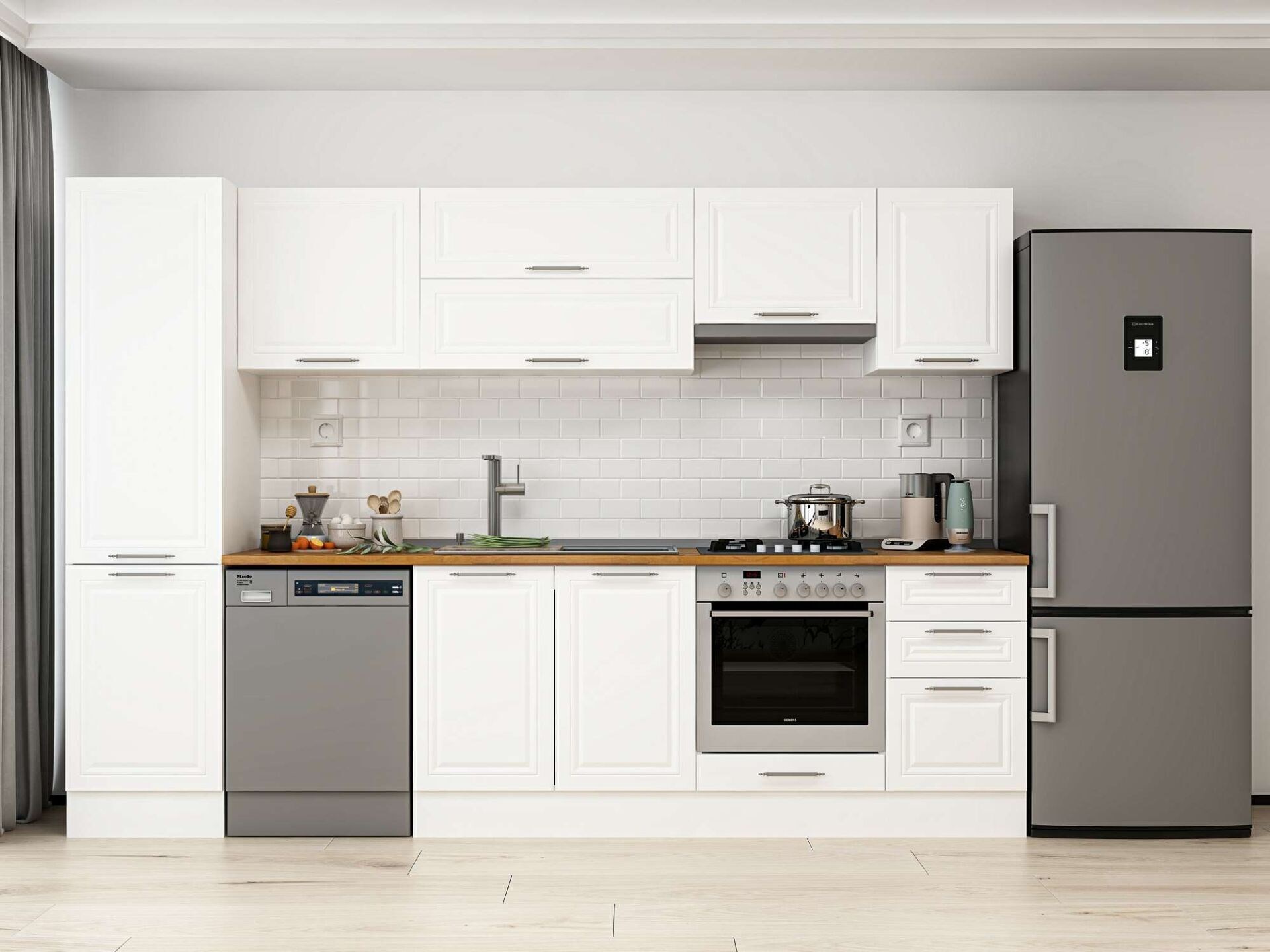 Alvinka 305X210 Cm Klasik Mebran Mutfak Dolabı Mb-E90B50S45-1