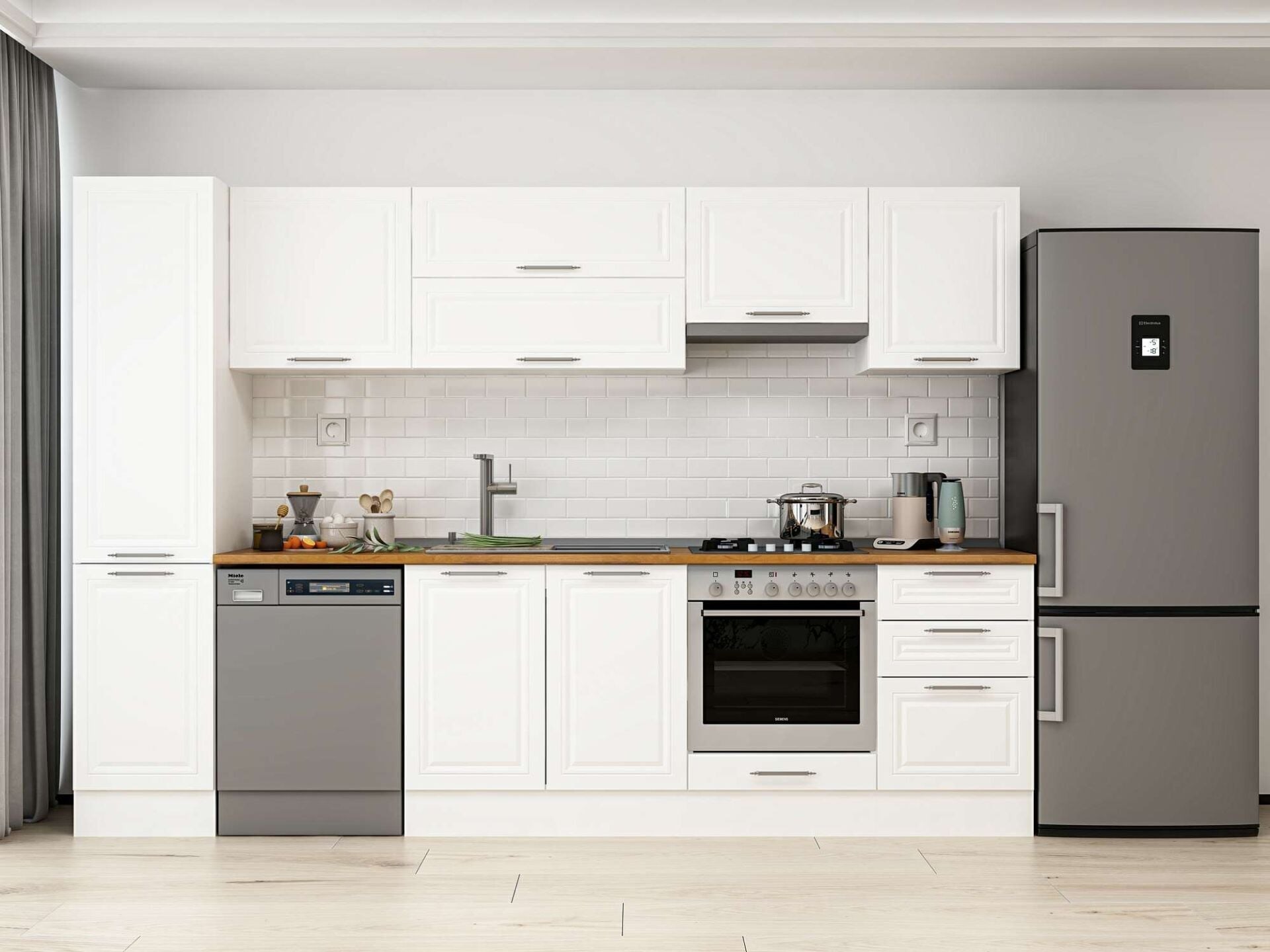 Alvinka 305X210 Cm Klasik Mebran Mutfak Dolabı Mb-E90B45S50-1