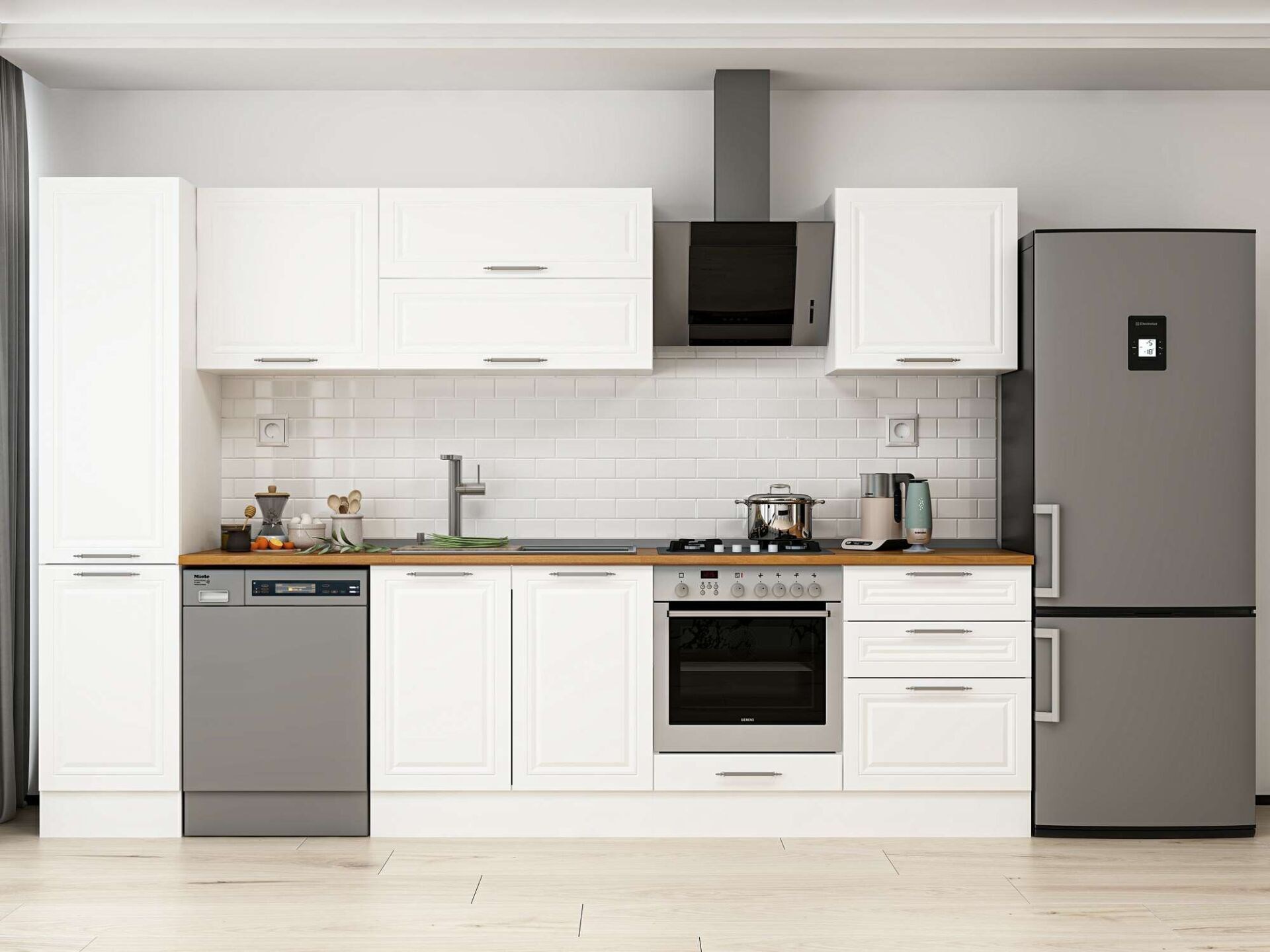 Alvinka 305X210 Cm Klasik Mebran Mutfak Dolabı Mb-E80B45S60-2