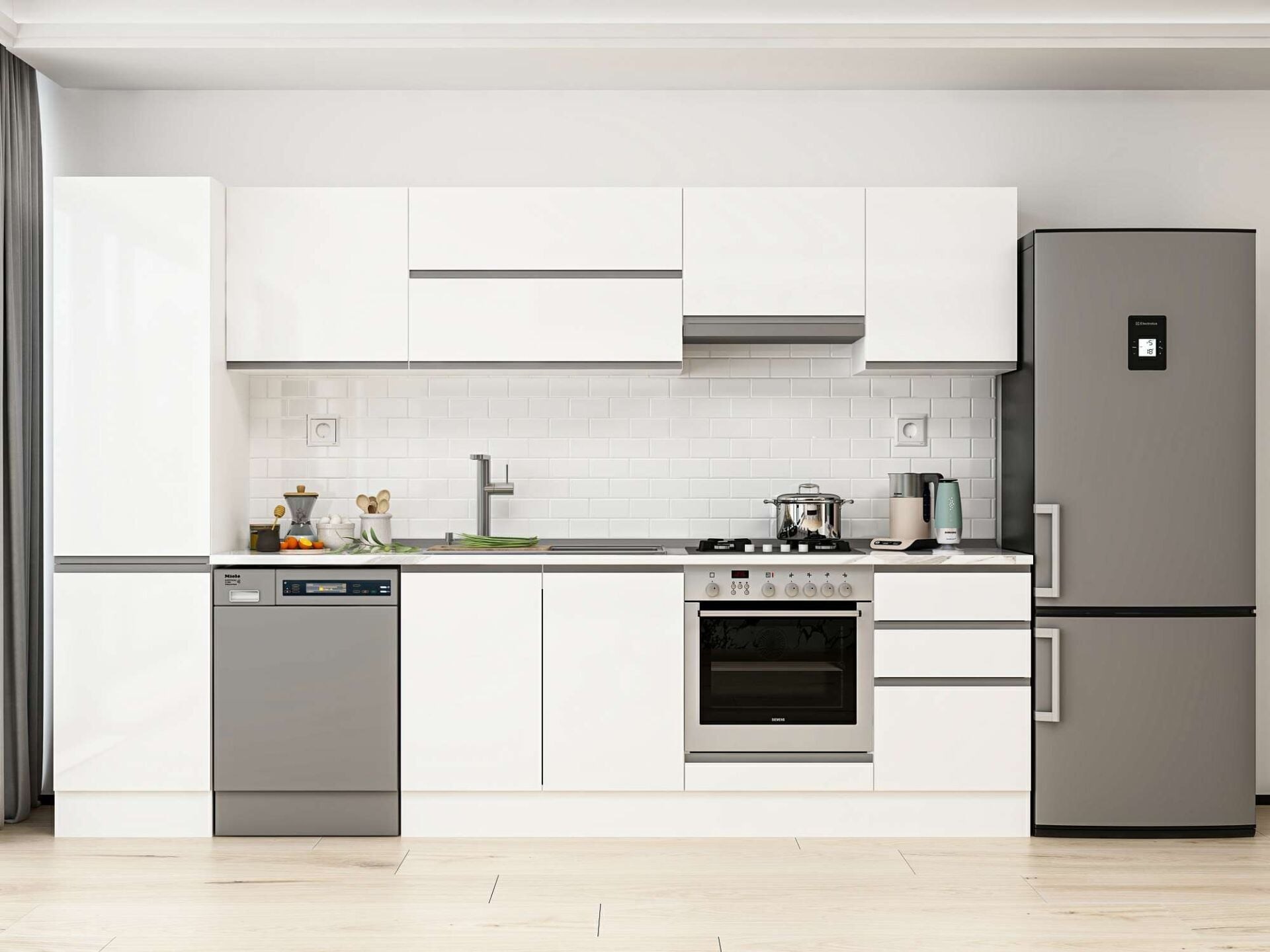 Alvinka 310X210 Cm High Gloss Mutfak Dolabı Mb-E90B50S50-1