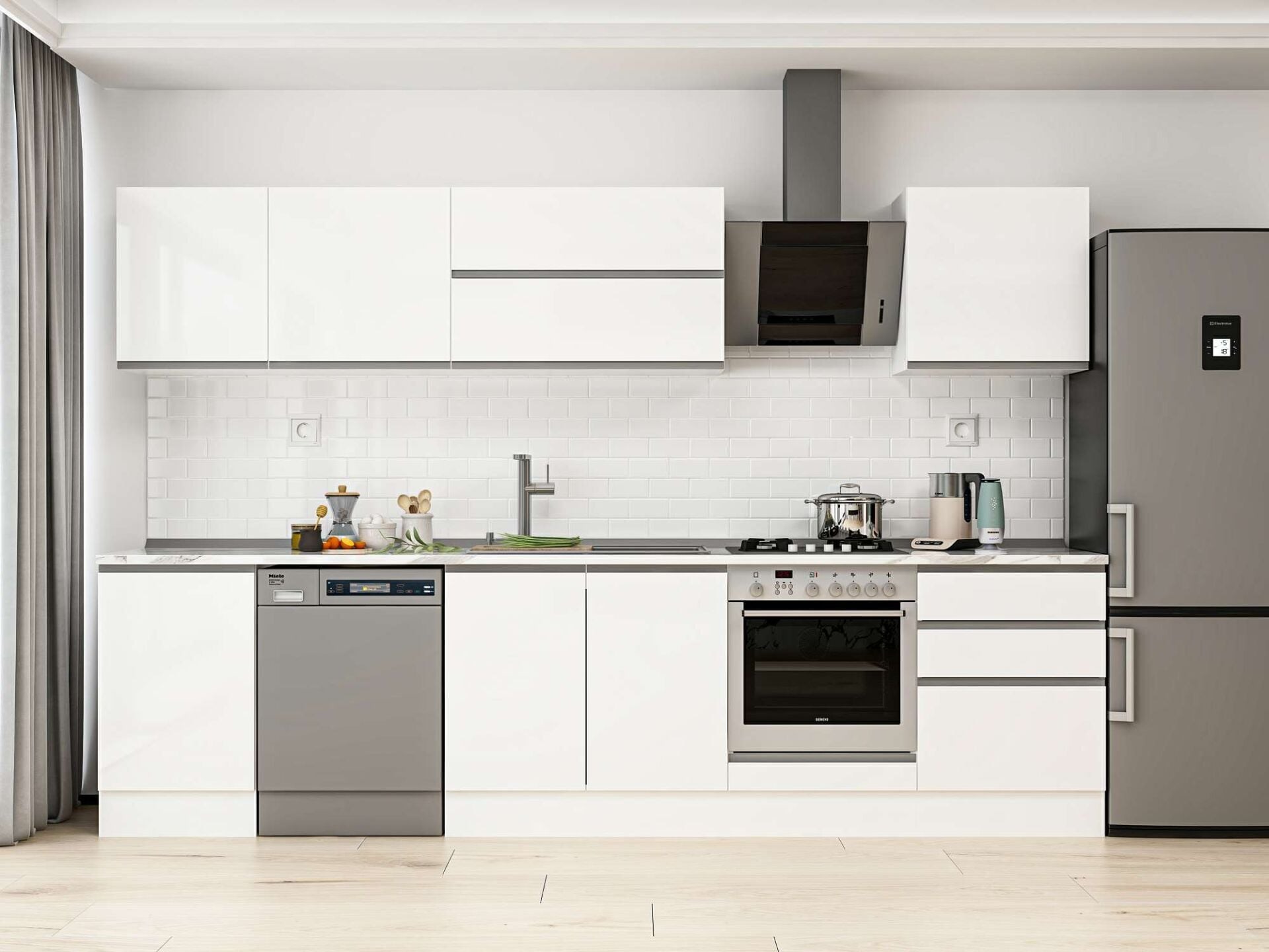 Alvinka 310X210 Cm High Gloss Mutfak Dolabı M-E80S50S60-2