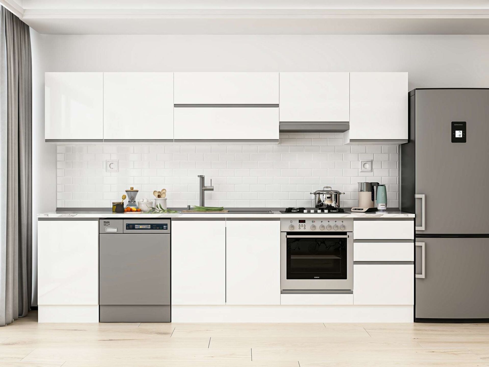 Alvinka 310X210 Cm High Gloss Mutfak Dolabı M-E90S50S50-1