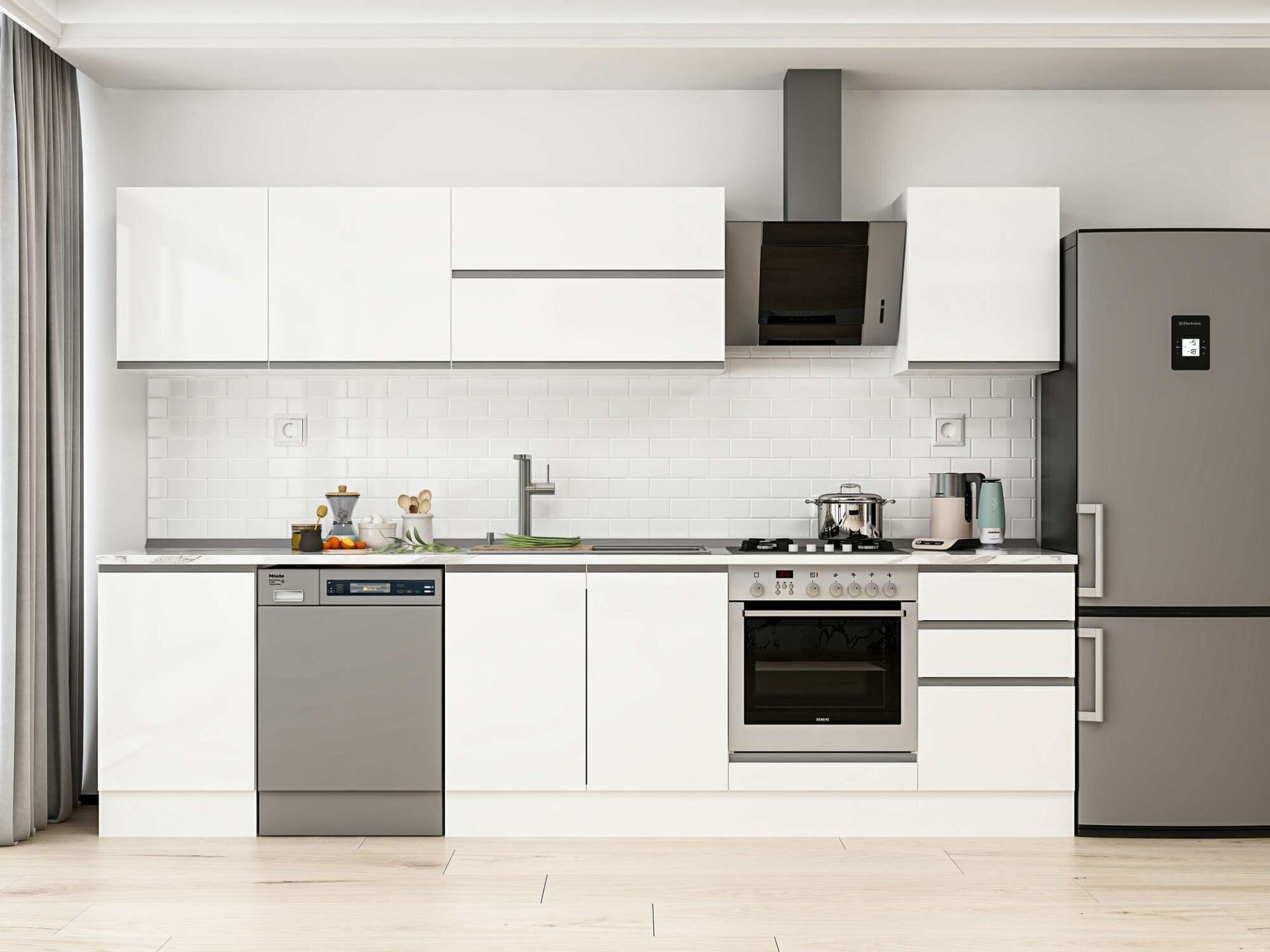 Alvinka 310X210 Cm High Gloss Mutfak Dolabı M-E90S50S50-2