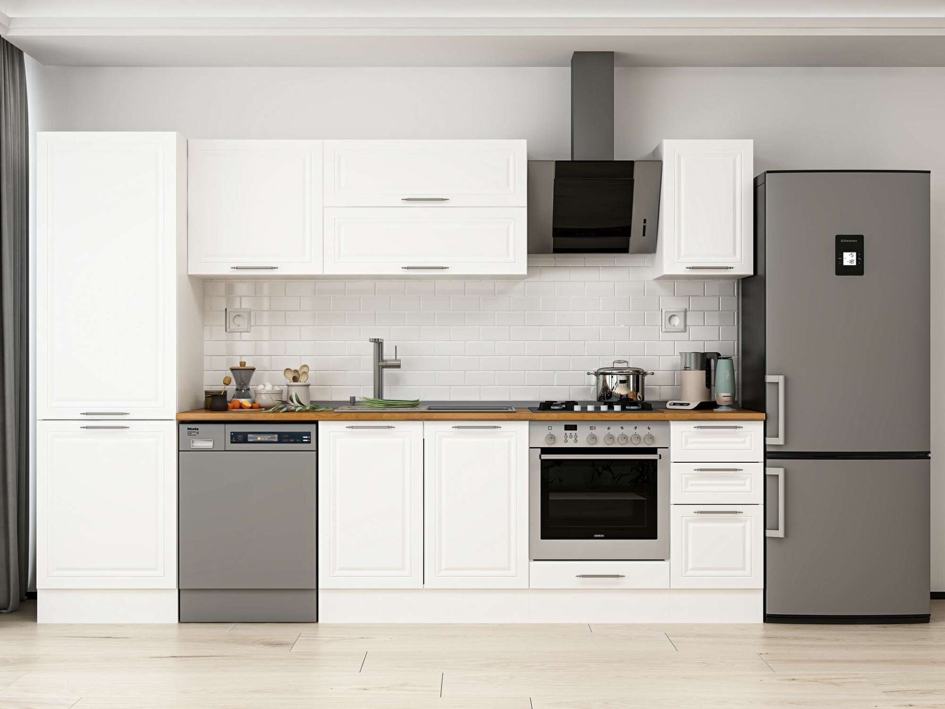 Alvinka 310X210 Cm Klasik Mebran Mutfak Dolabı Mb-E90B60S40-2