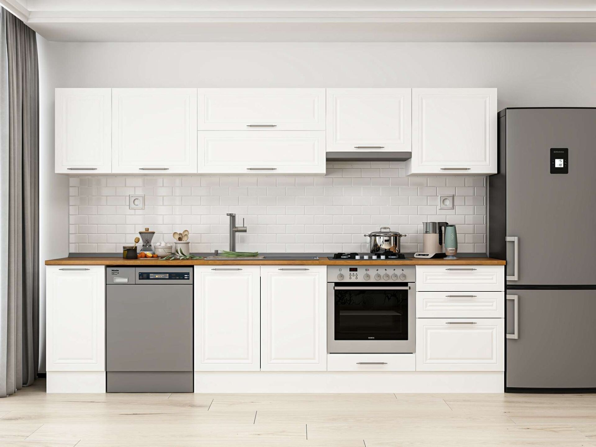 Alvinka 310X210 Cm Klasik Mebran Mutfak Dolabı M-E90S40S60-1