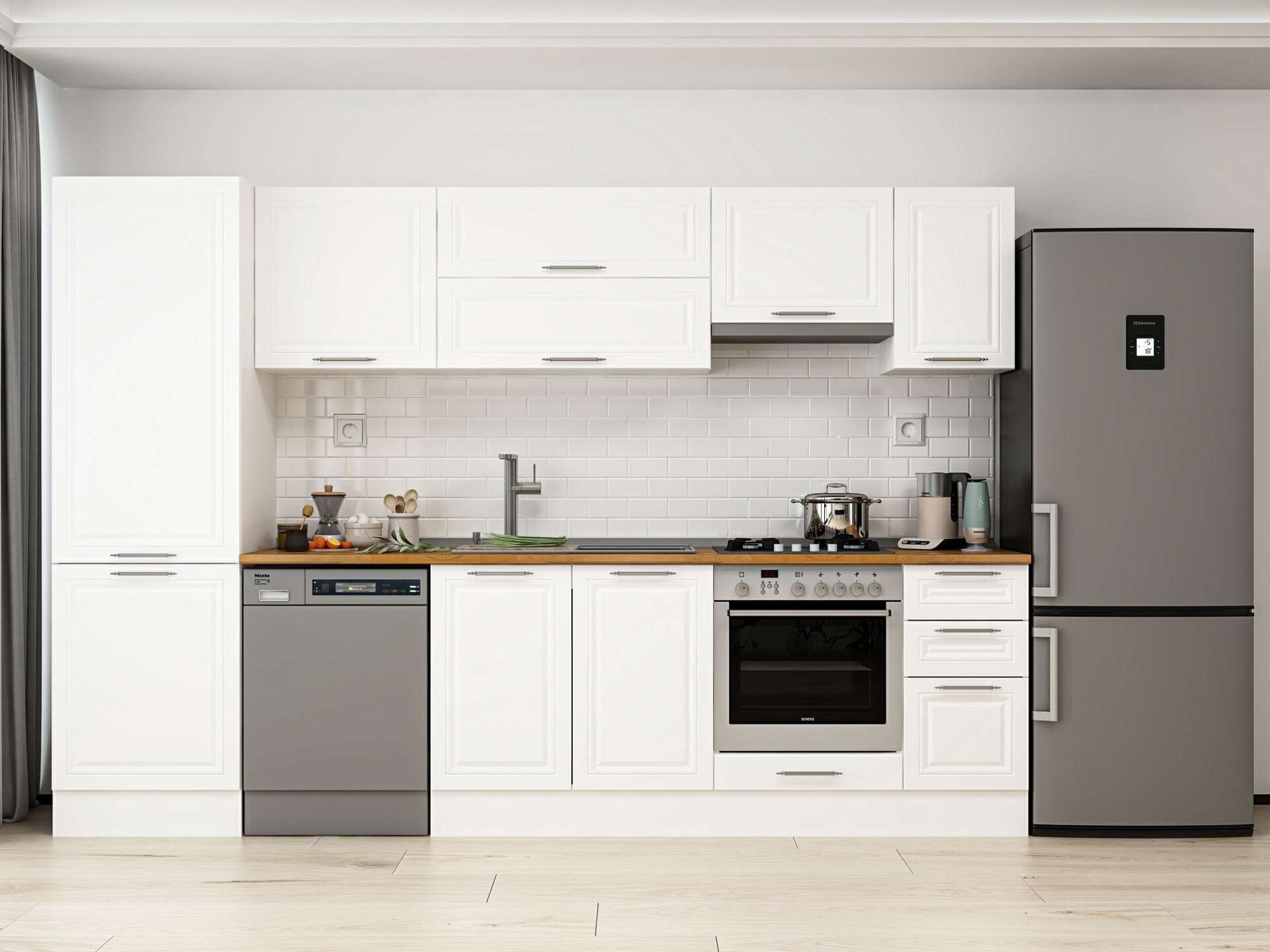 Alvinka 310X210 Cm Klasik Mebran Mutfak Dolabı Mb-E90B60S40-1