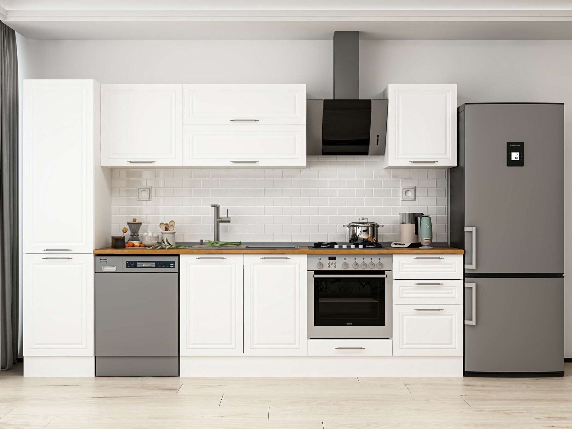 Alvinka 310X210 Cm Klasik Mebran Mutfak Dolabı Mb-E90B50S50-2
