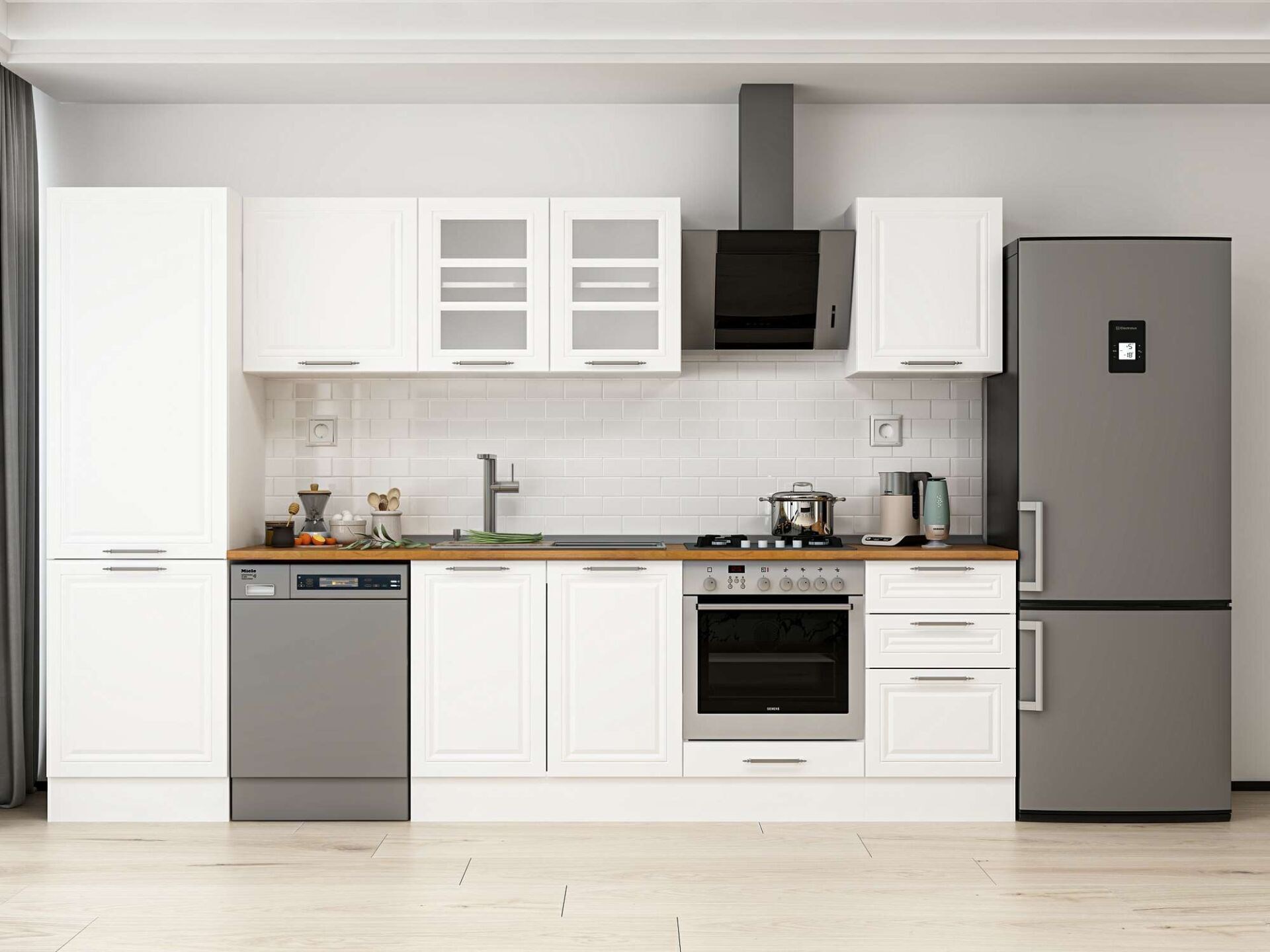 Alvinka 310X210 Cm Klasik Mebran Mutfak Dolabı Mb-E80B60S50-3