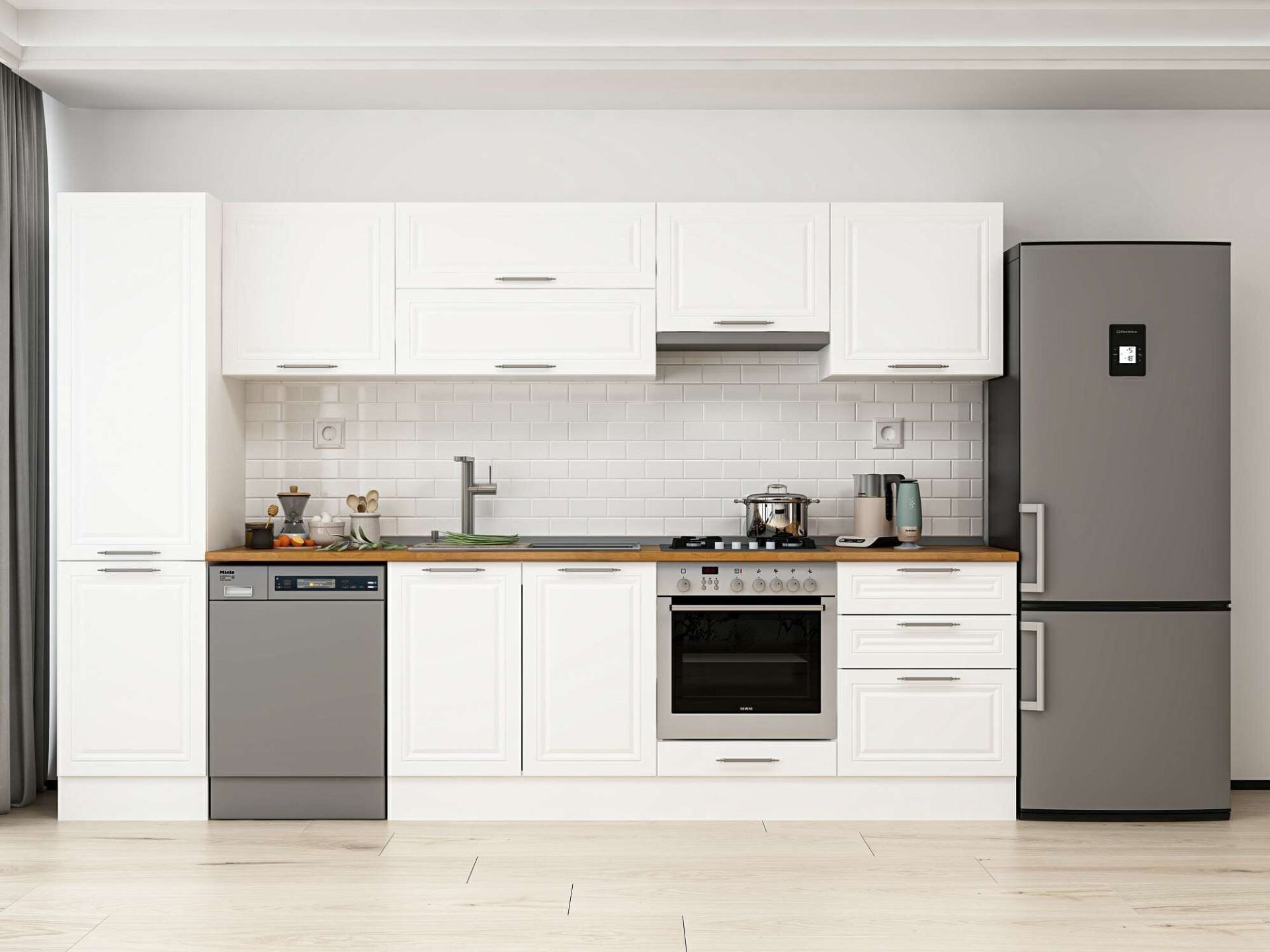 Alvinka 310X210 Cm Klasik Mebran Mutfak Dolabı Mb-E80B50S60-1