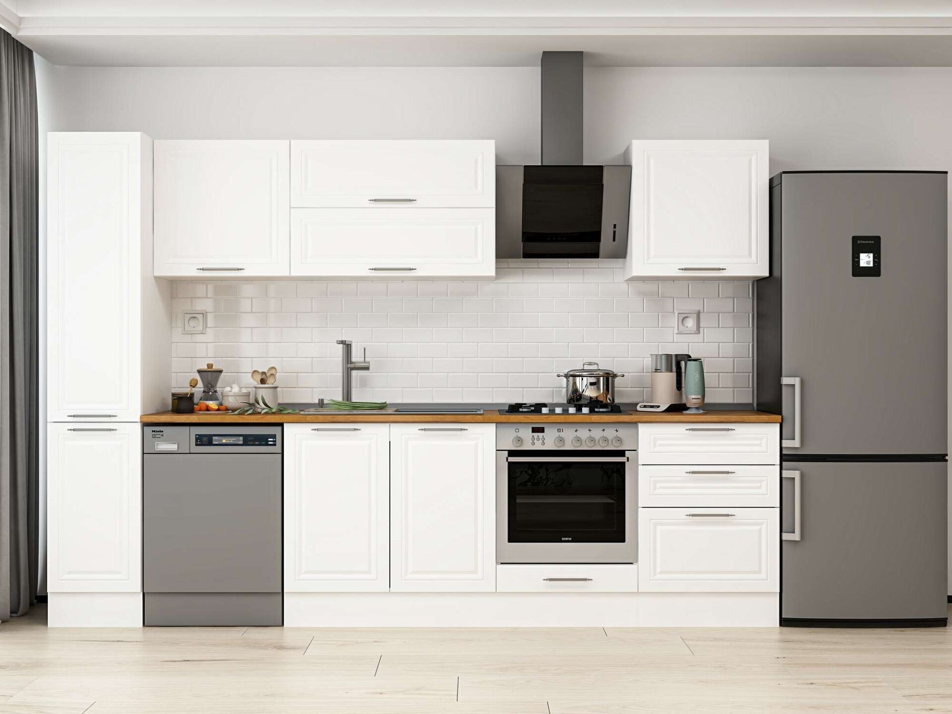 Alvinka 310X210 Cm Klasik Mebran Mutfak Dolabı Mb-E90B40S60-2