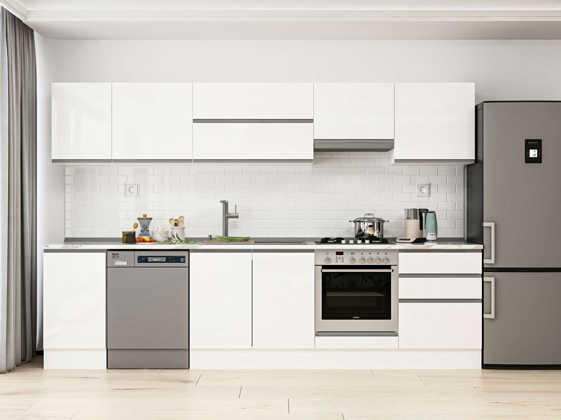Alvinka 315X210 Cm High Gloss Mutfak Dolabı M-E90S45S60-1