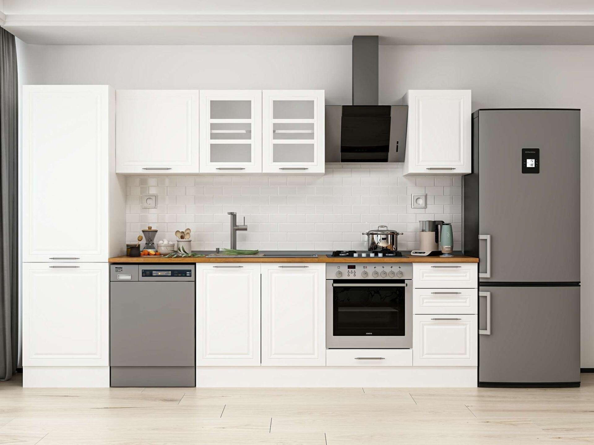 Alvinka 315X210 Cm Klasik Mebran Mutfak Dolabı Mb-E90B60S45-3
