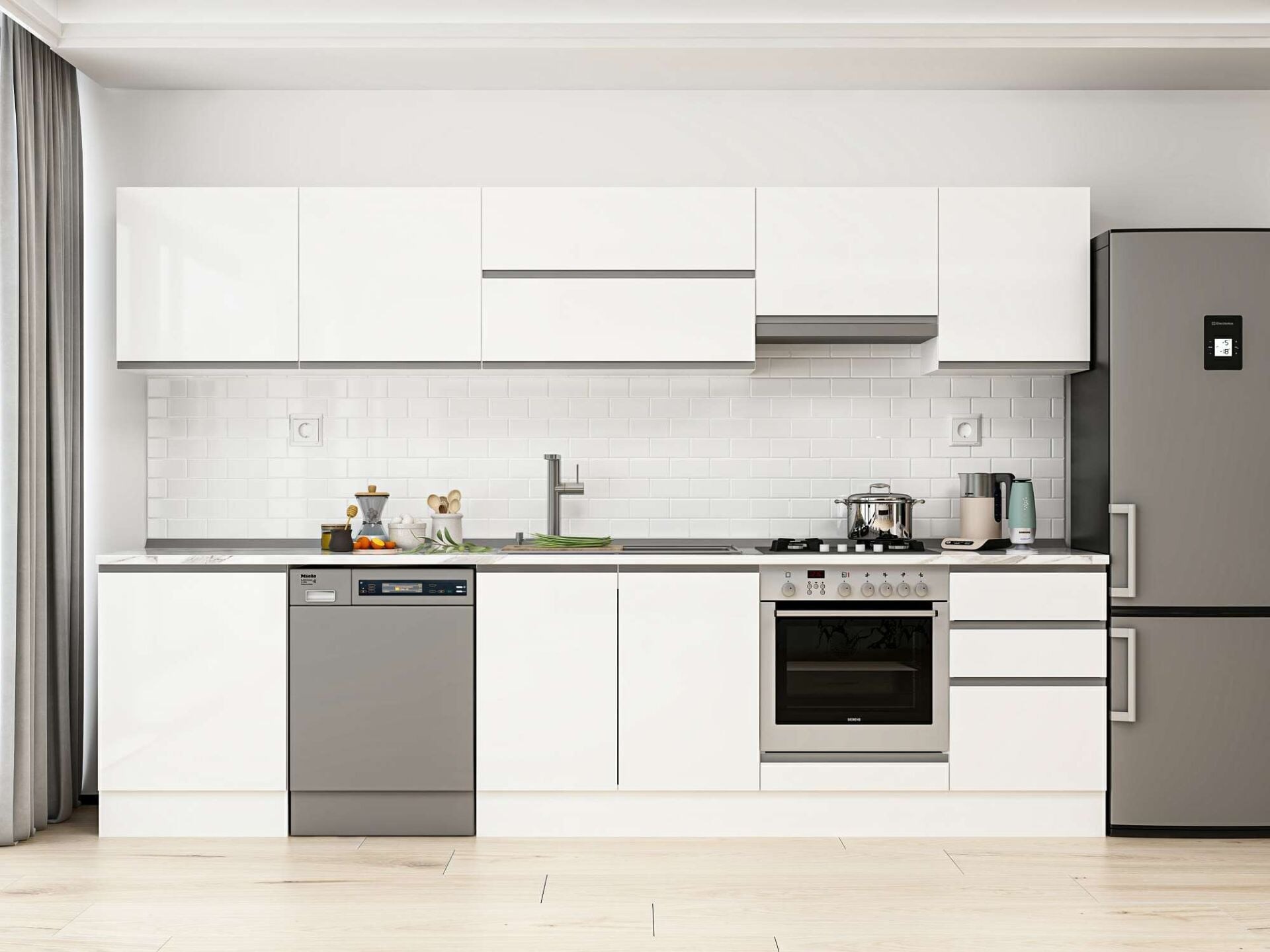 Alvinka 320X210 Cm High Gloss Mutfak Dolabı M-E90S60S50-1
