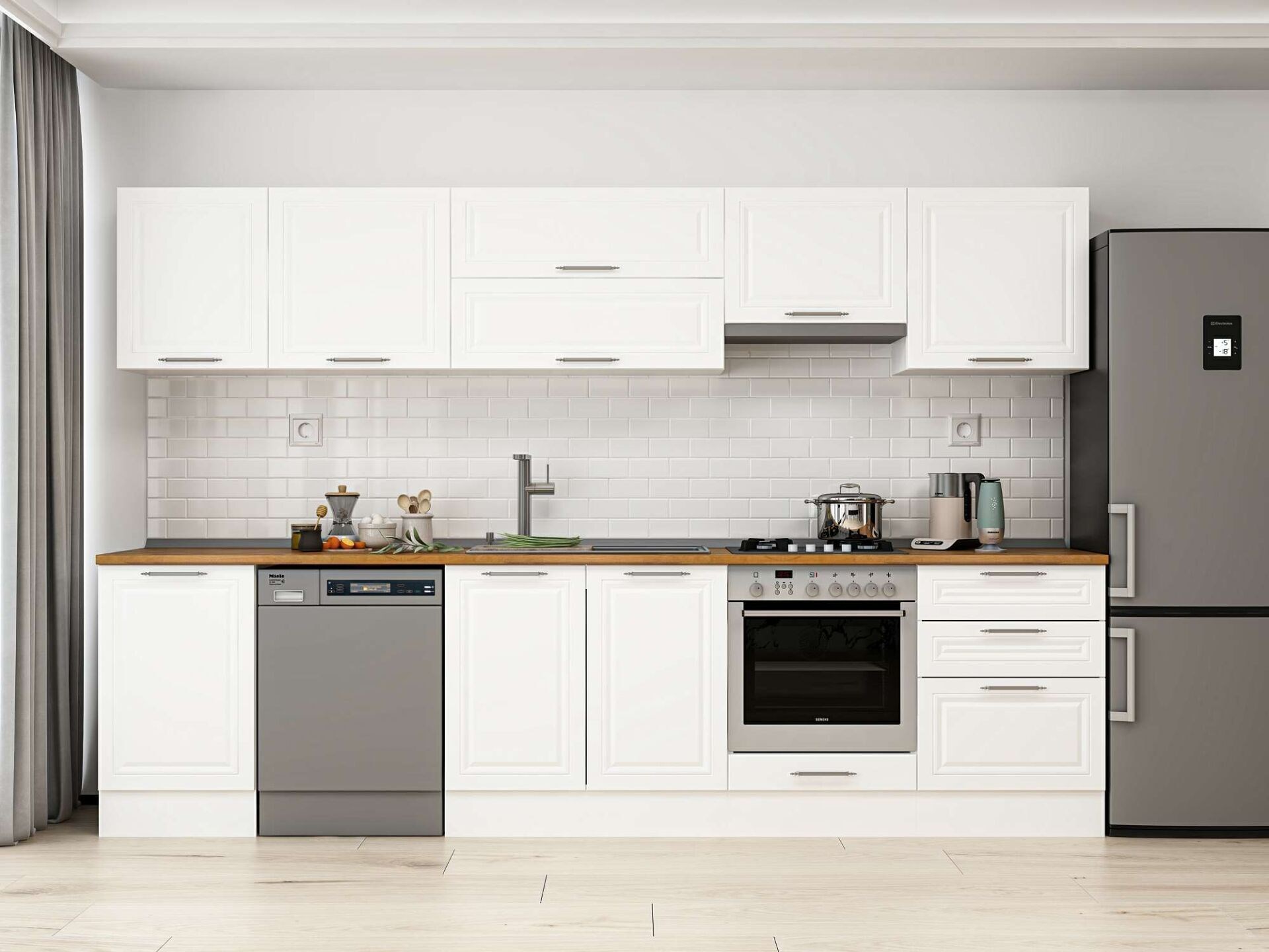 Alvinka 320X210 Cm Klasik Mebran Mutfak Dolabı M-E90S50S60-1
