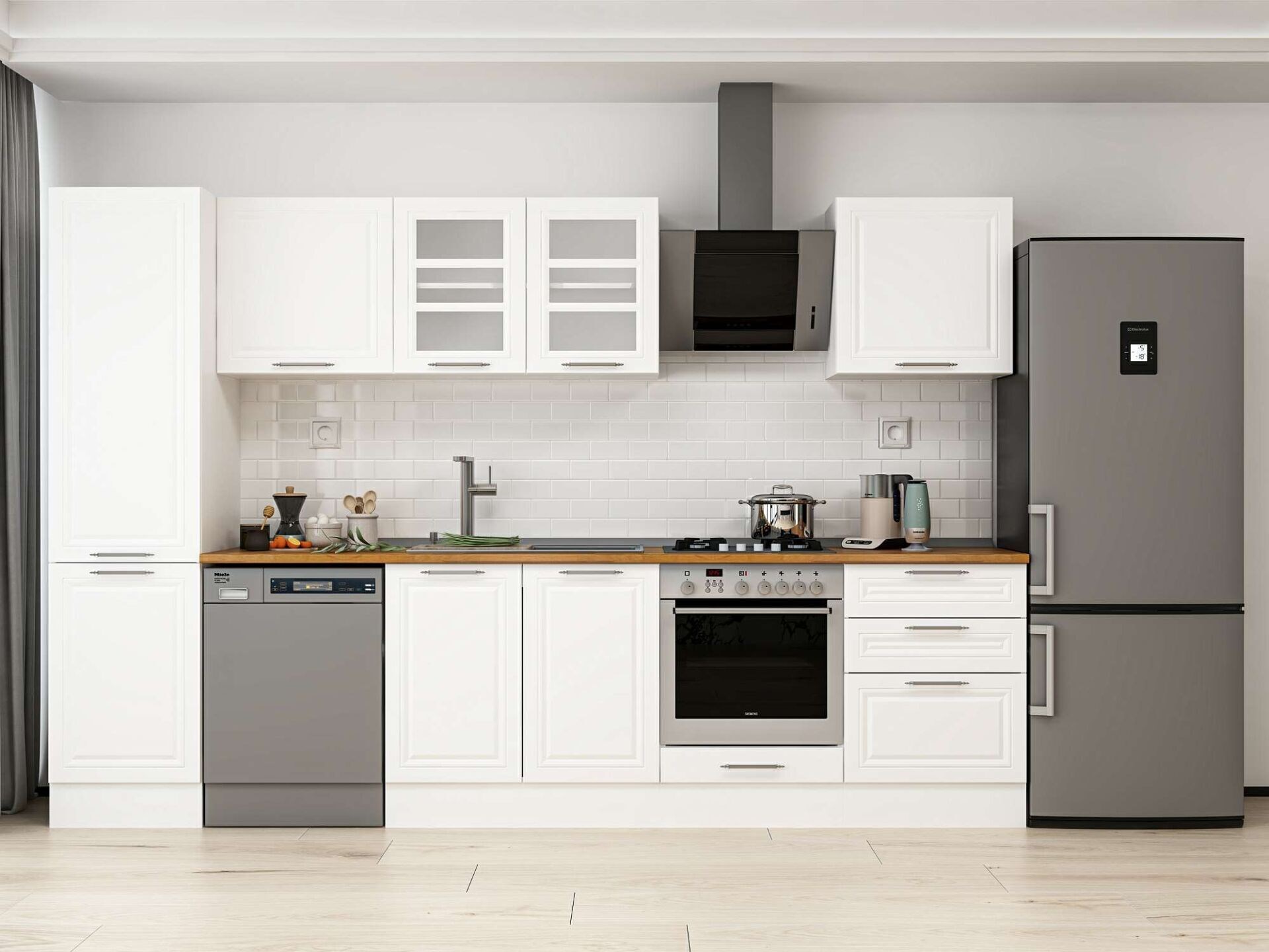 Alvinka 320X210 Cm Klasik Mebran Mutfak Dolabı Mb-E90B50S60-3