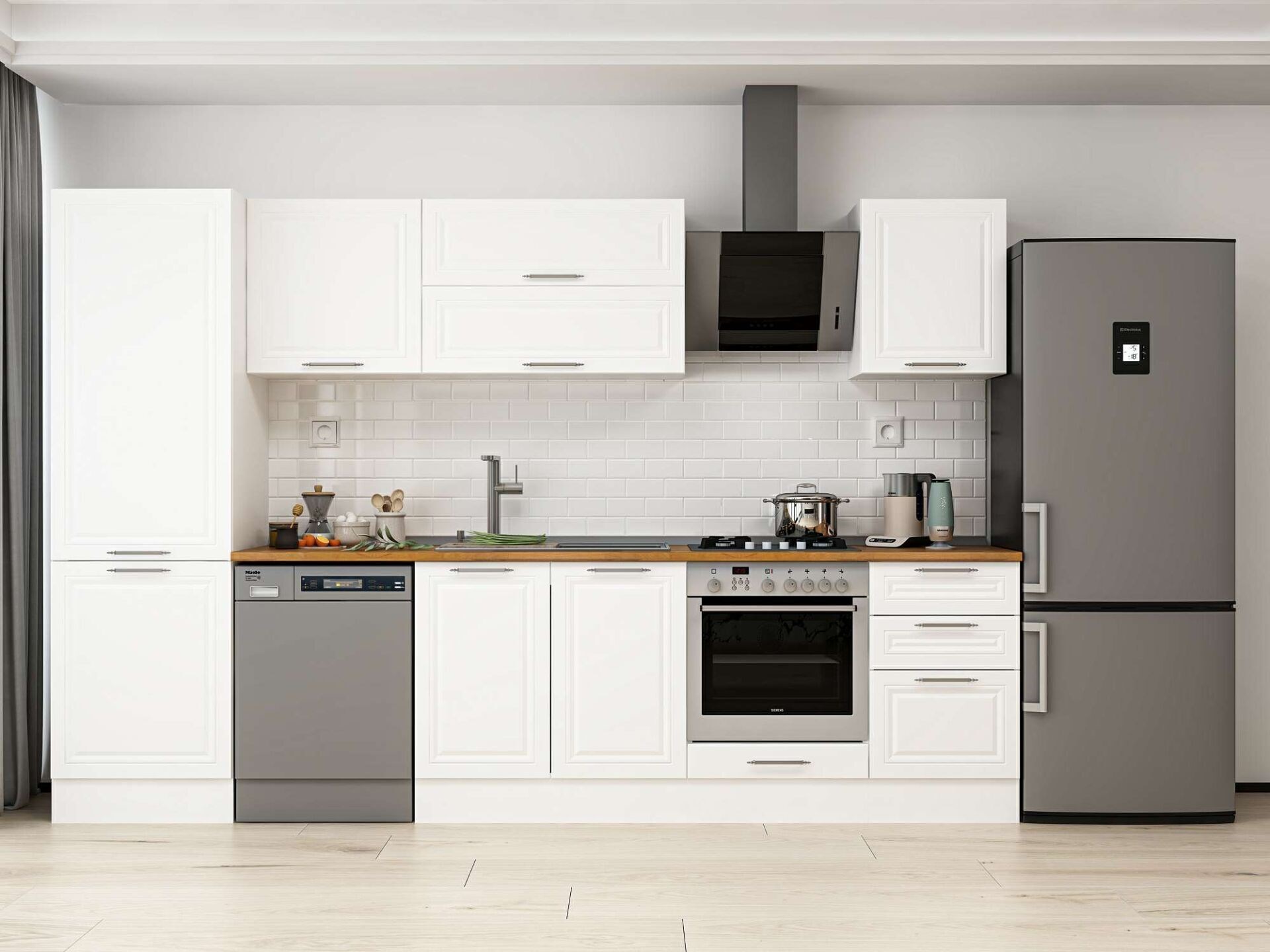 Alvinka 320X210 Cm Klasik Mebran Mutfak Dolabı Mb-E90B60S50-2