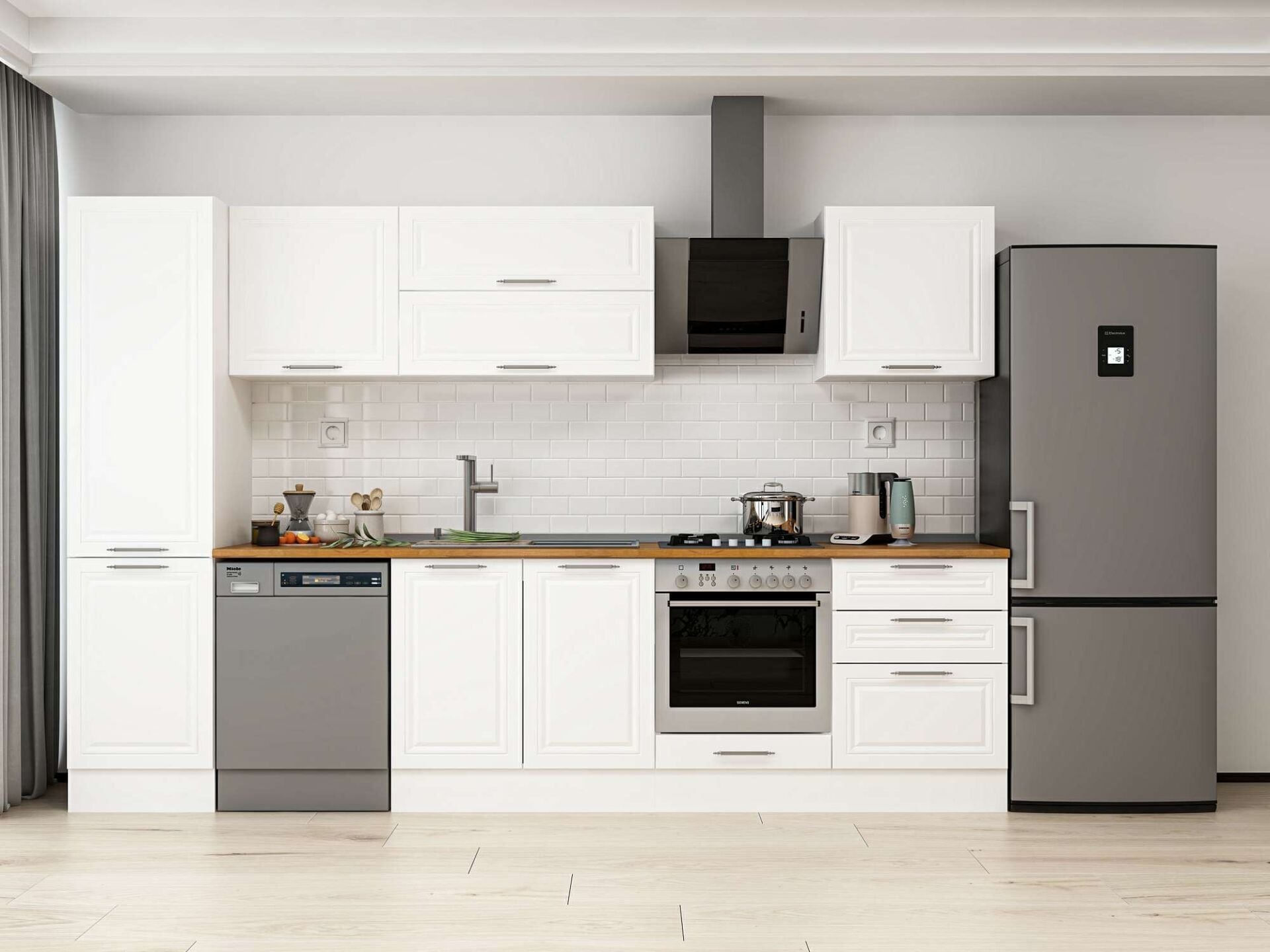 Alvinka 320X210 Cm Klasik Mebran Mutfak Dolabı Mb-E90B50S60-2