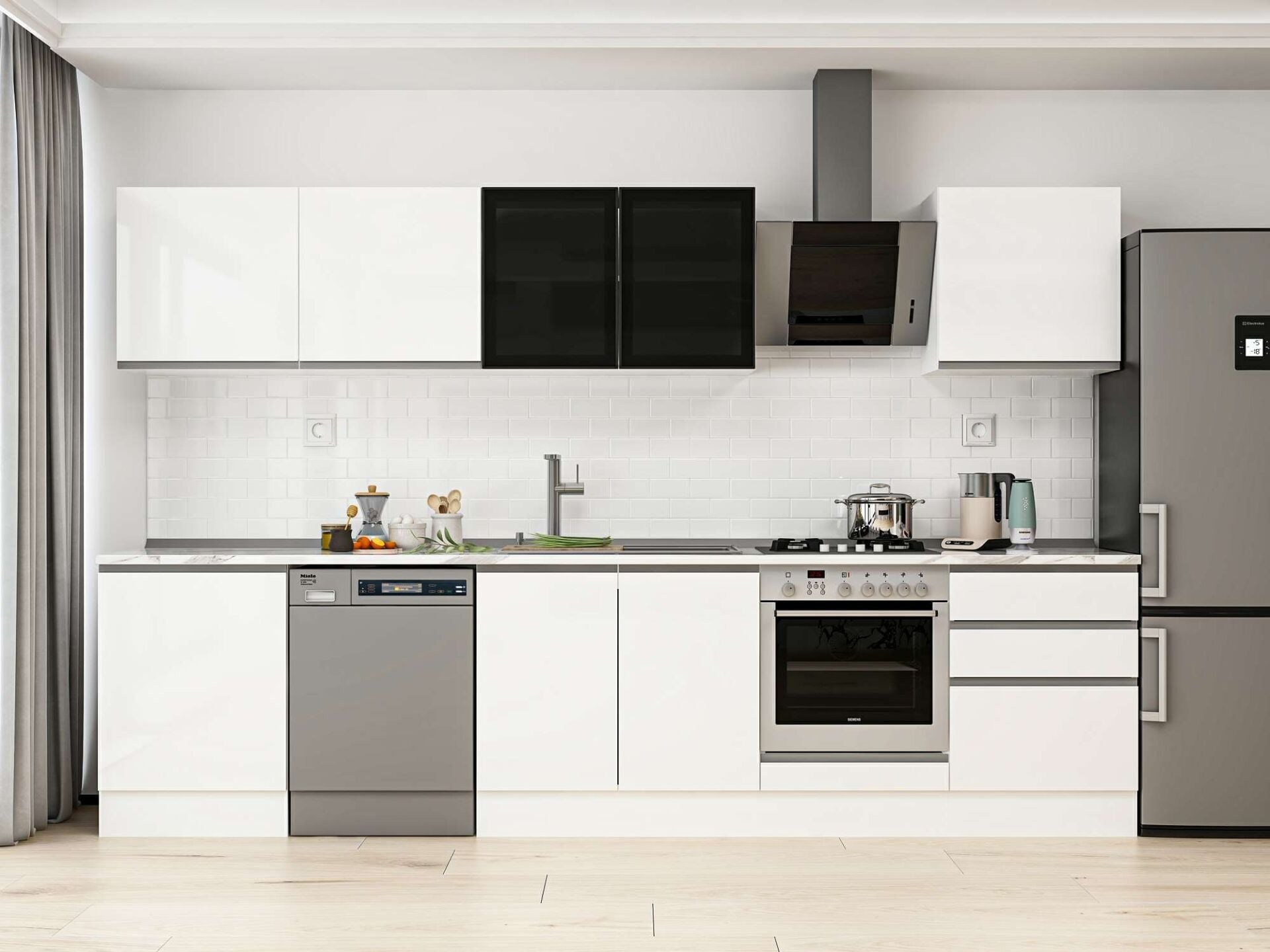 Alvinka 330X210 Cm High Gloss Mutfak Dolabı M-E90S60S60-3