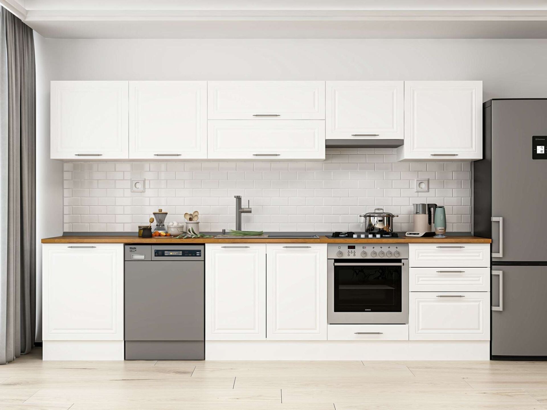 Alvinka 330X210 Cm Klasik Mebran Mutfak Dolabı M-E90S60S60-1