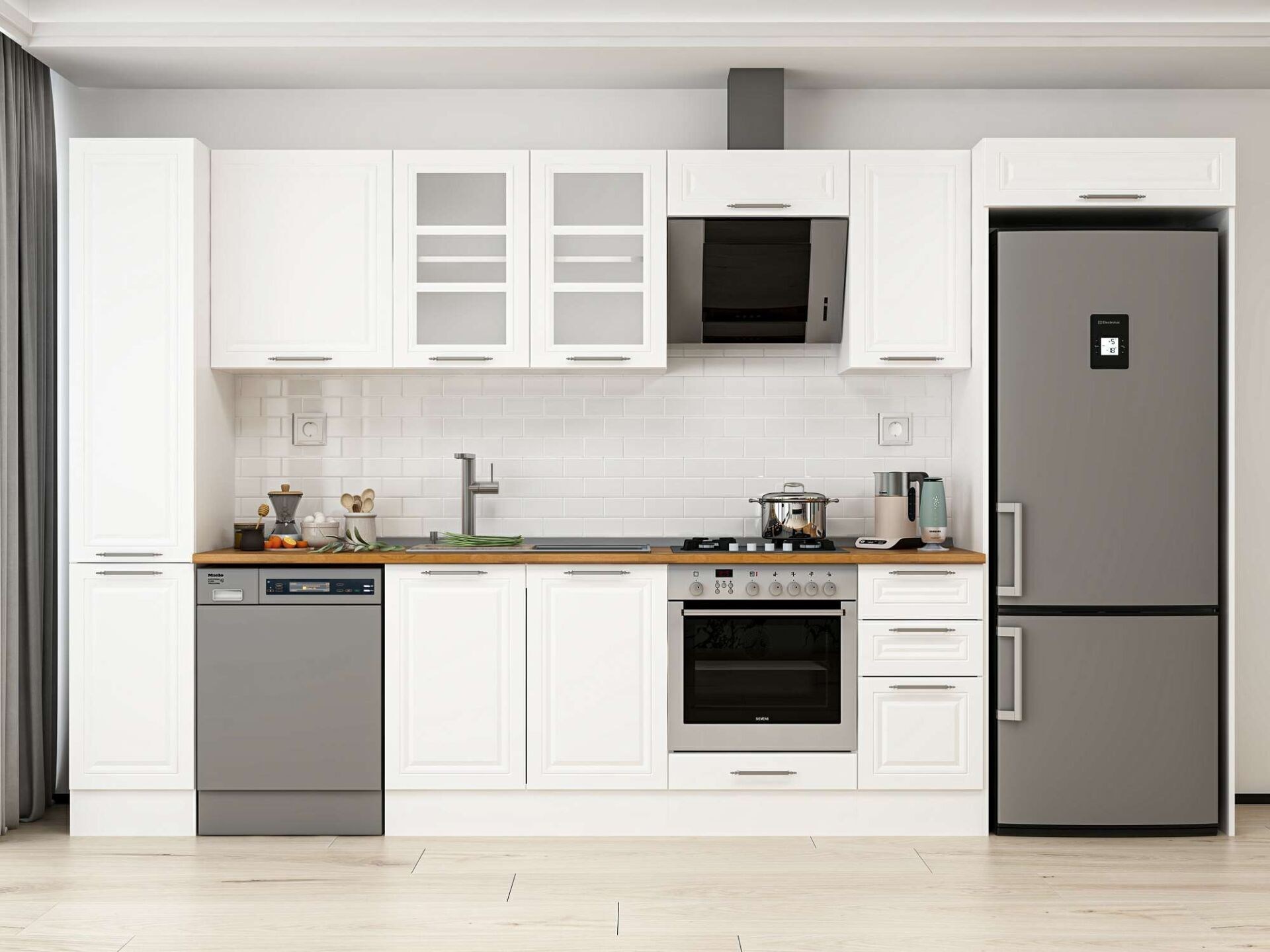 Alvinka 360X222 Cm Klasik Mebran Mutfak Dolabı Mbb-E80B40S40-3