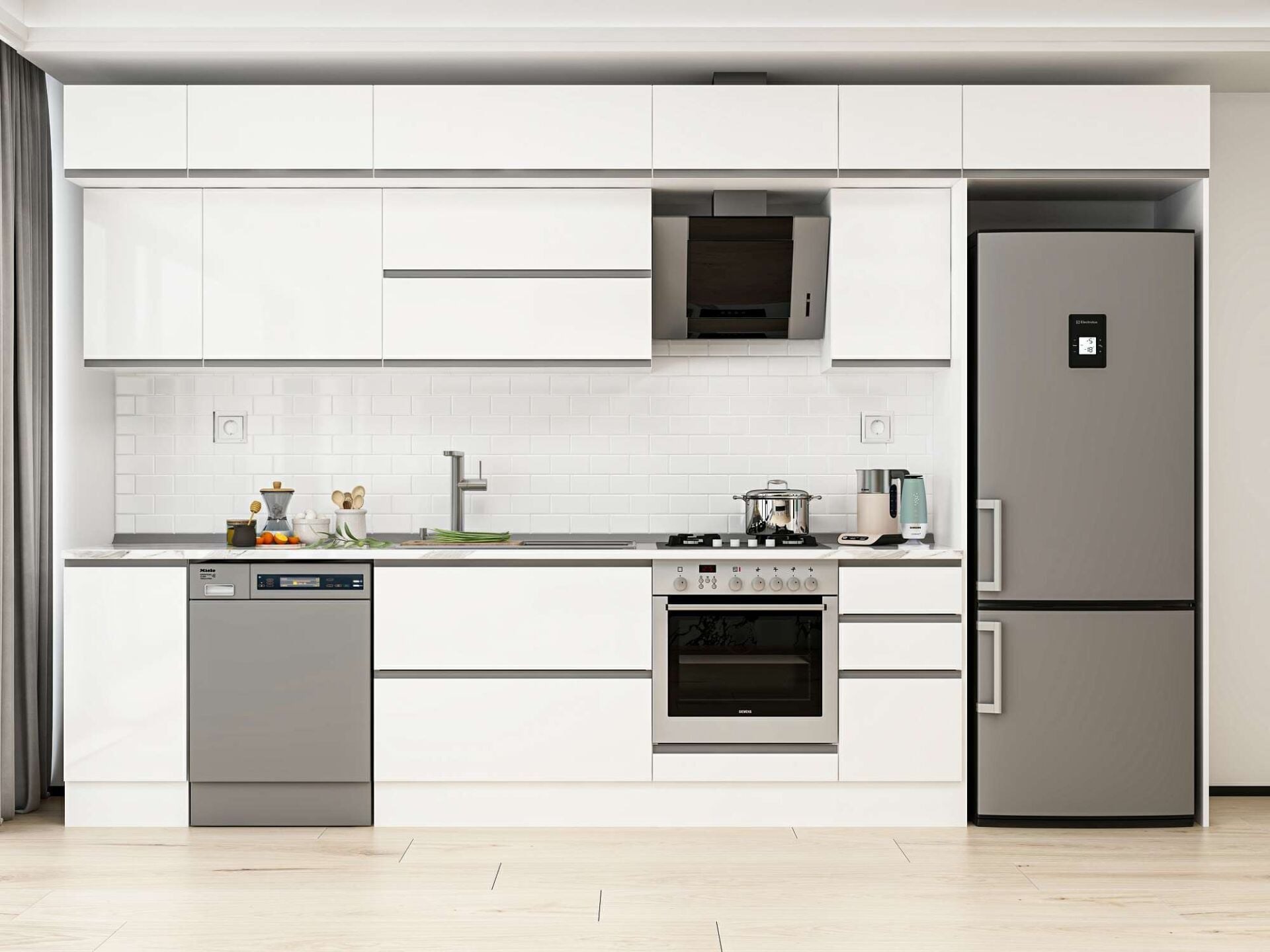 Alvinka 360X240 Cm High Gloss Mutfak Dolabı Mb-E80S40S40-2