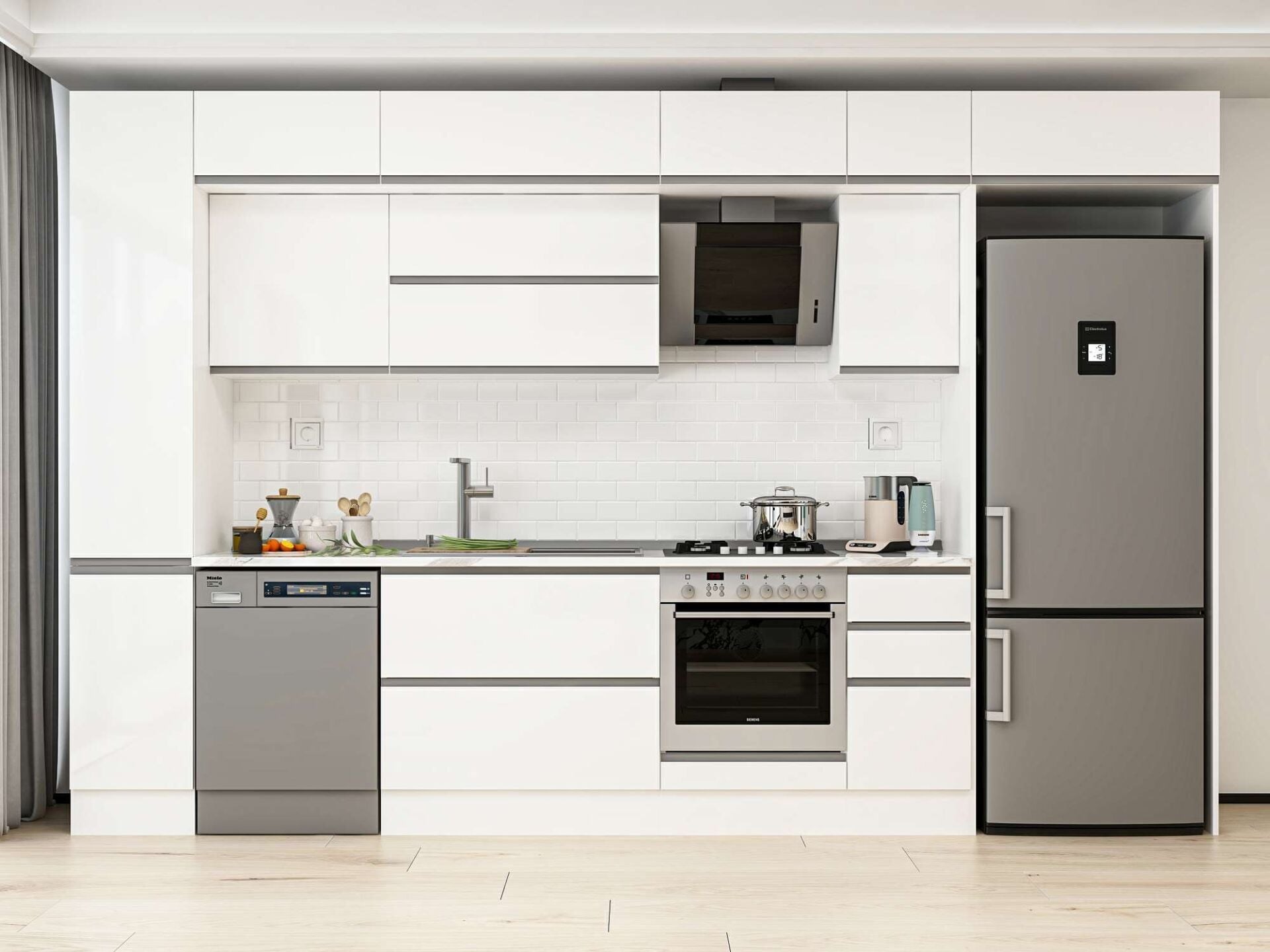 Alvinka 360X240 Cm High Gloss Mutfak Dolabı Mbb-E80B40S40-2