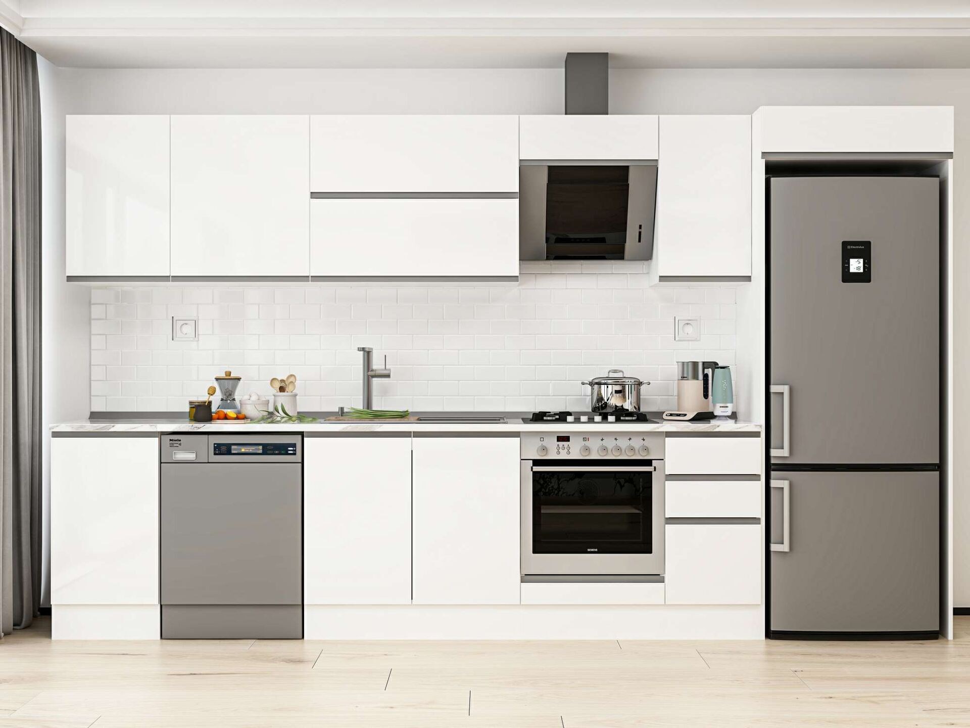 Alvinka 365X222 Cm High Gloss Mutfak Dolabı Mb-E80S45S40-2
