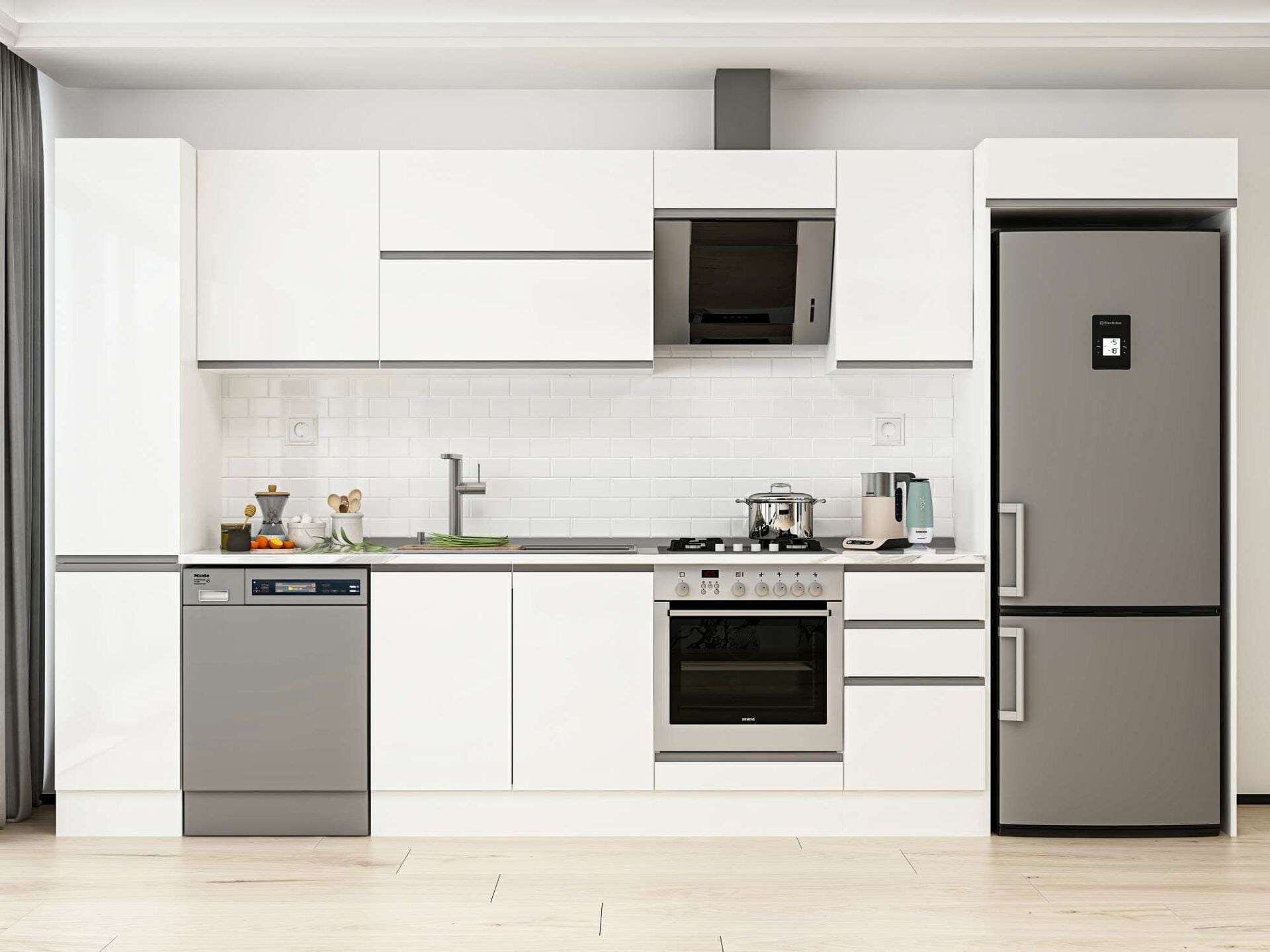 Alvinka 365X222 Cm High Gloss Mutfak Dolabı Mbb-E80B40S45-2