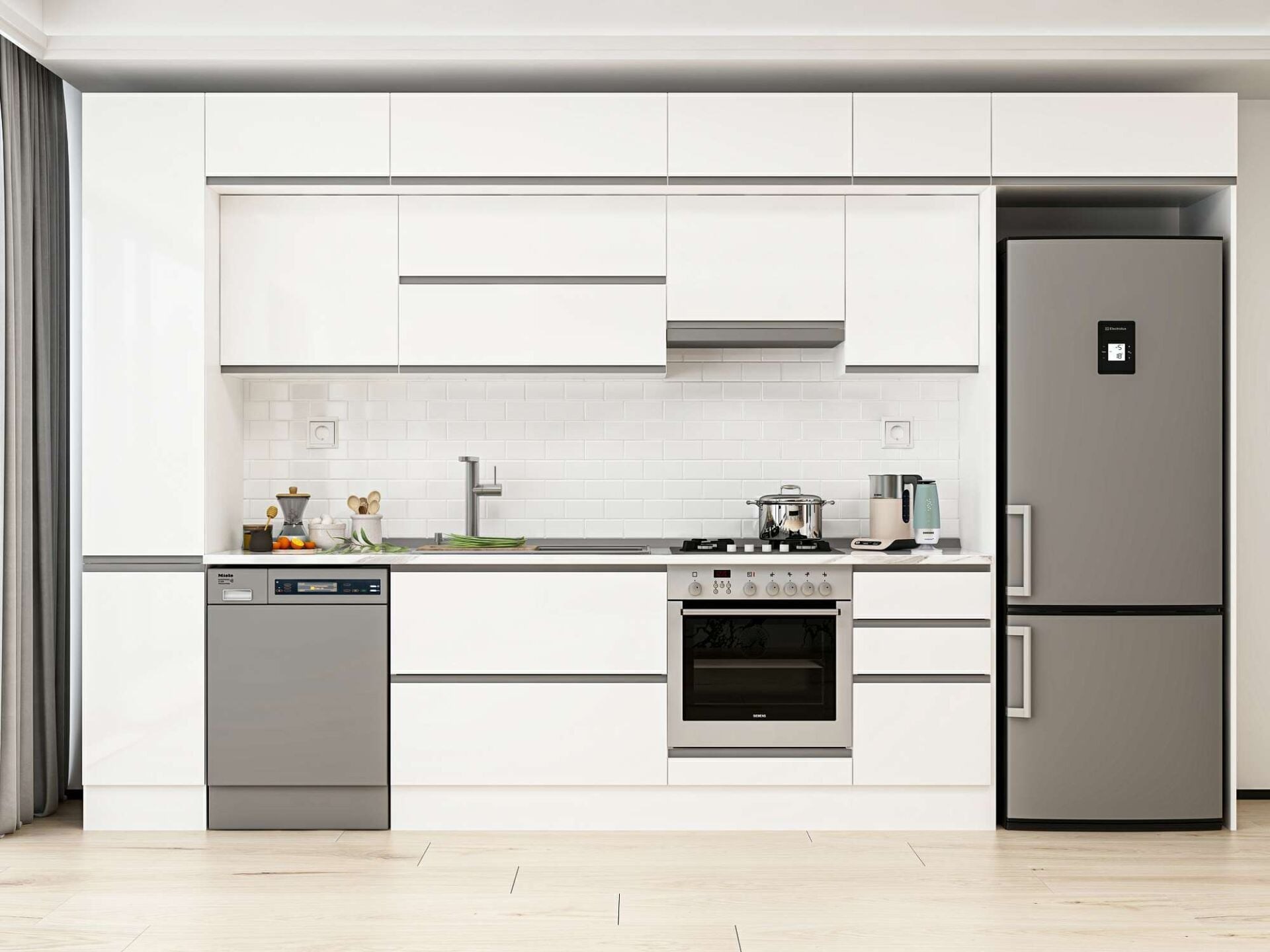 Alvinka 365X240 Cm High Gloss Mutfak Dolabı Mbb-E80B40S45-1