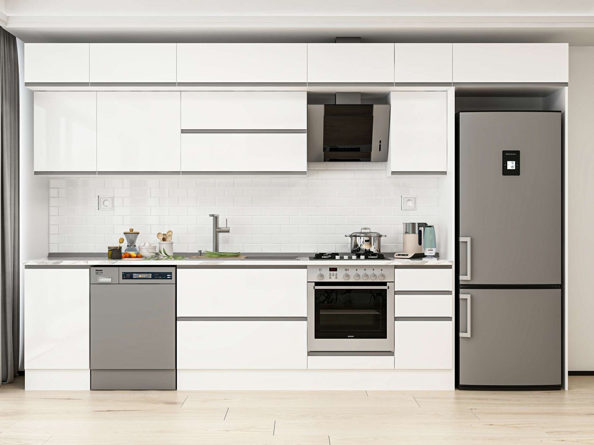 Alvinka 365X240 Cm High Gloss Mutfak Dolabı Mb-E80S45S40-2