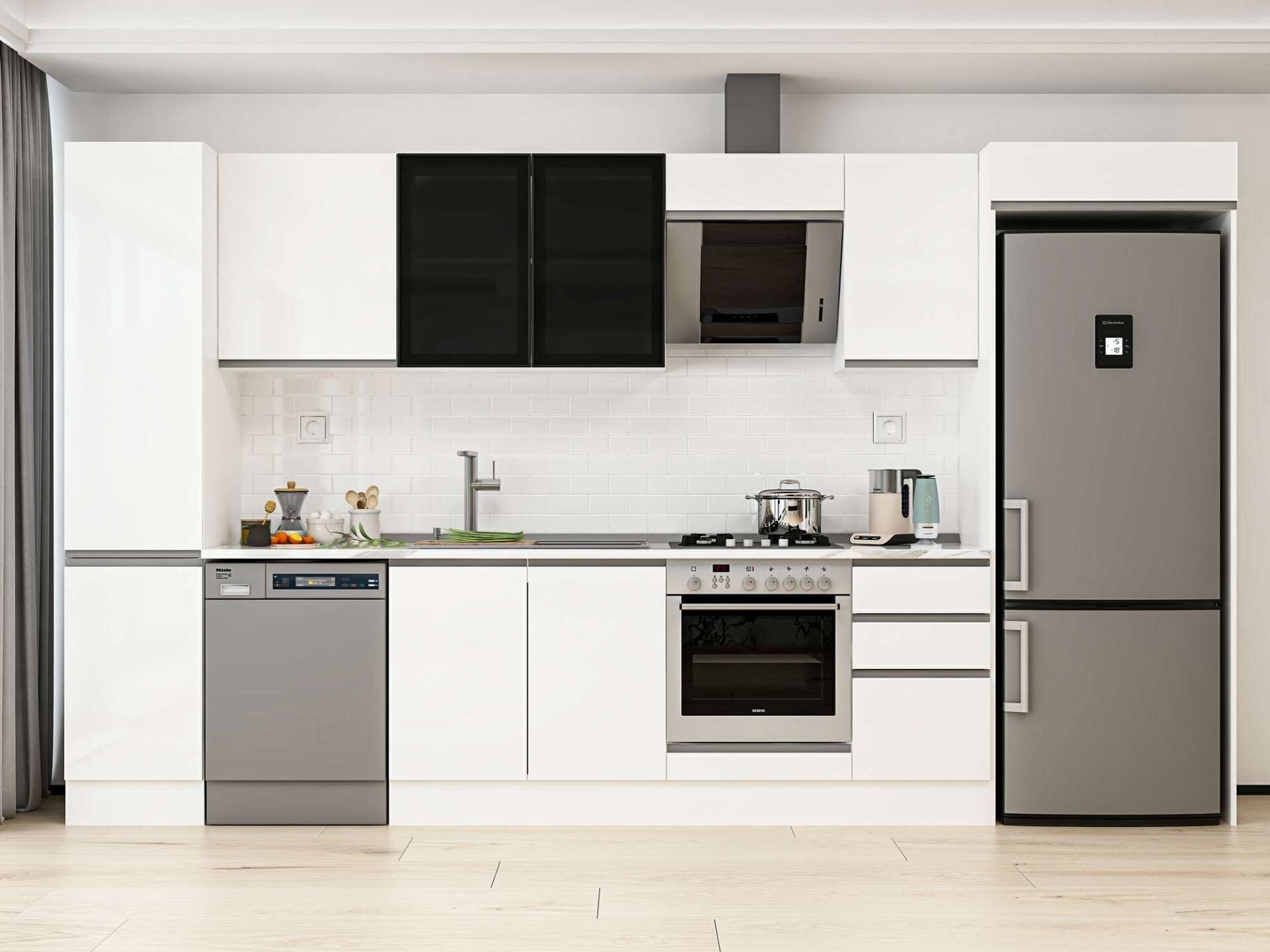 Alvinka 370X222 Cm High Gloss Mutfak Dolabı Mbb-E80B45S45-3