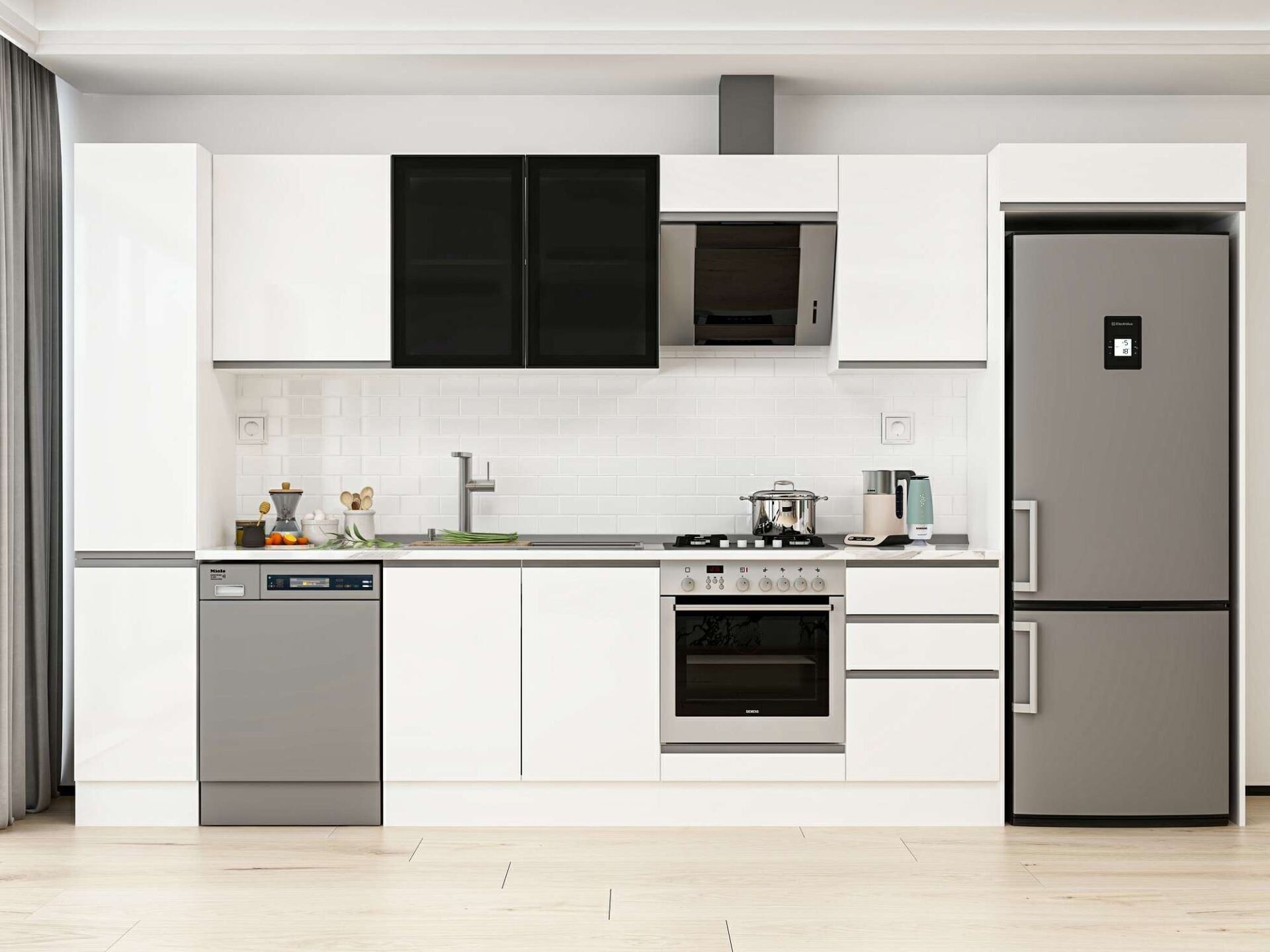 Alvinka 370X222 Cm High Gloss Mutfak Dolabı Mbb-E80B40S50-3