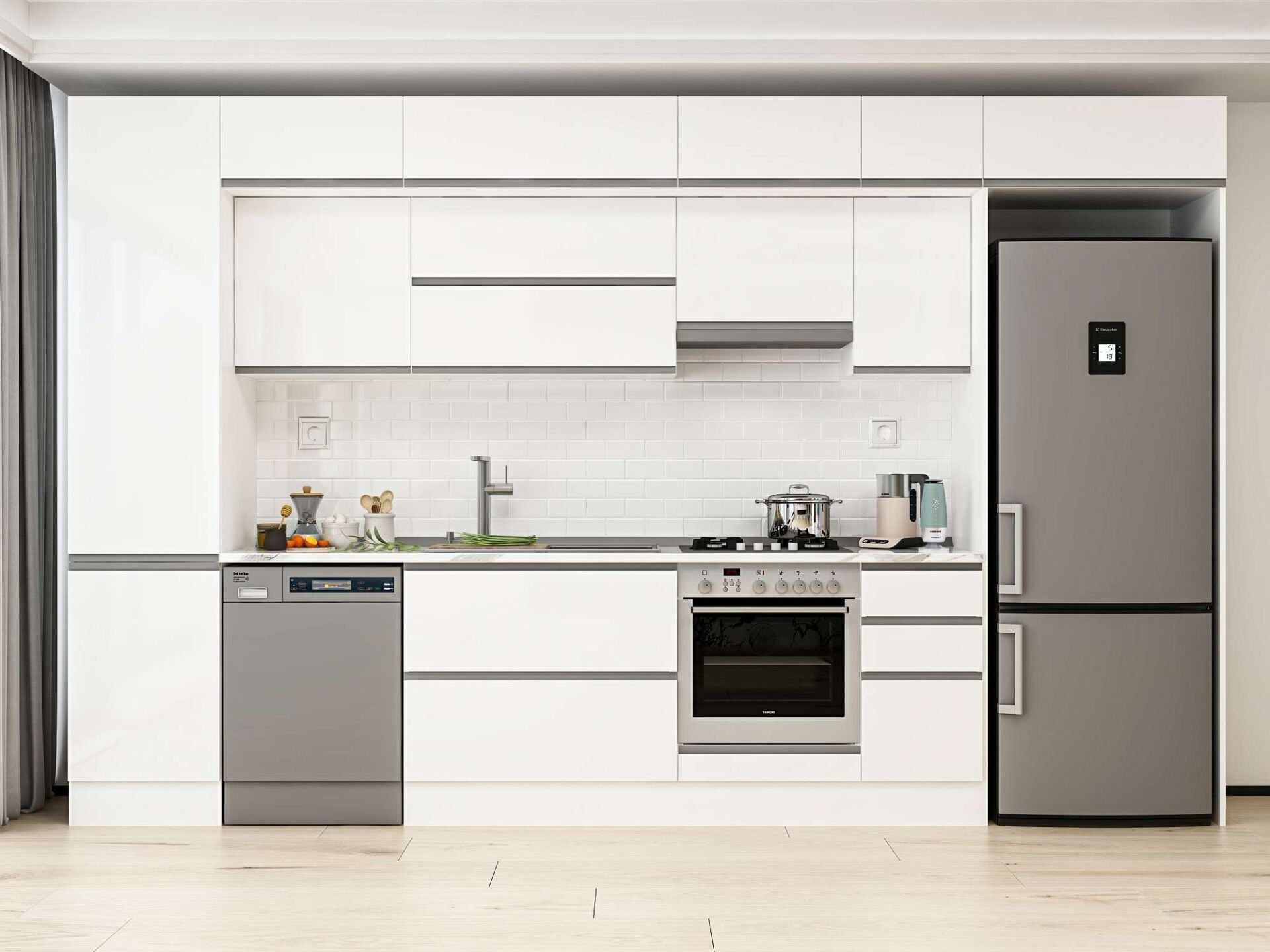 Alvinka 370X240 Cm High Gloss Mutfak Dolabı Mbb-E80B50S40-1