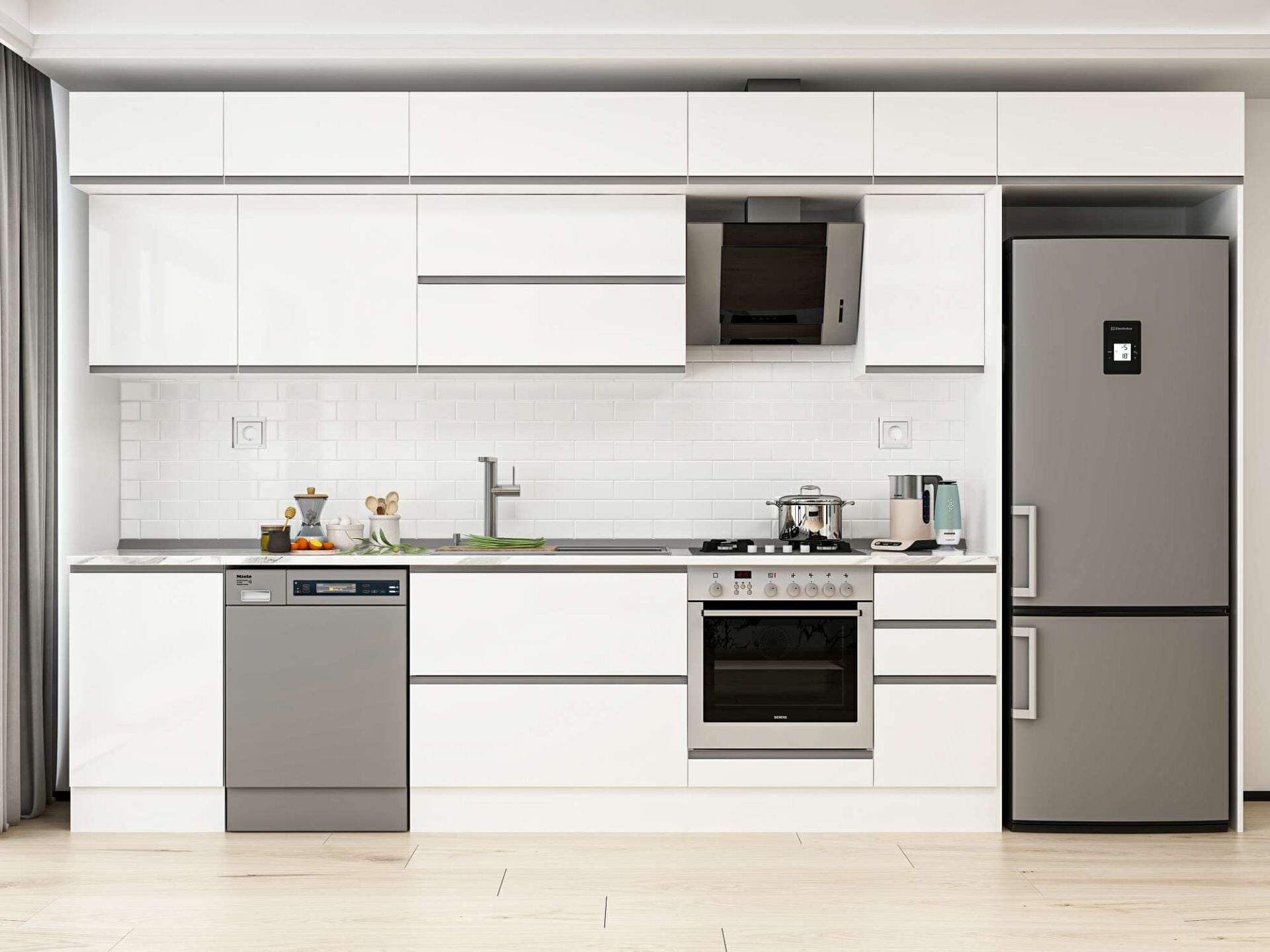 Alvinka 370X240 Cm High Gloss Mutfak Dolabı Mb-E80S50S40-2